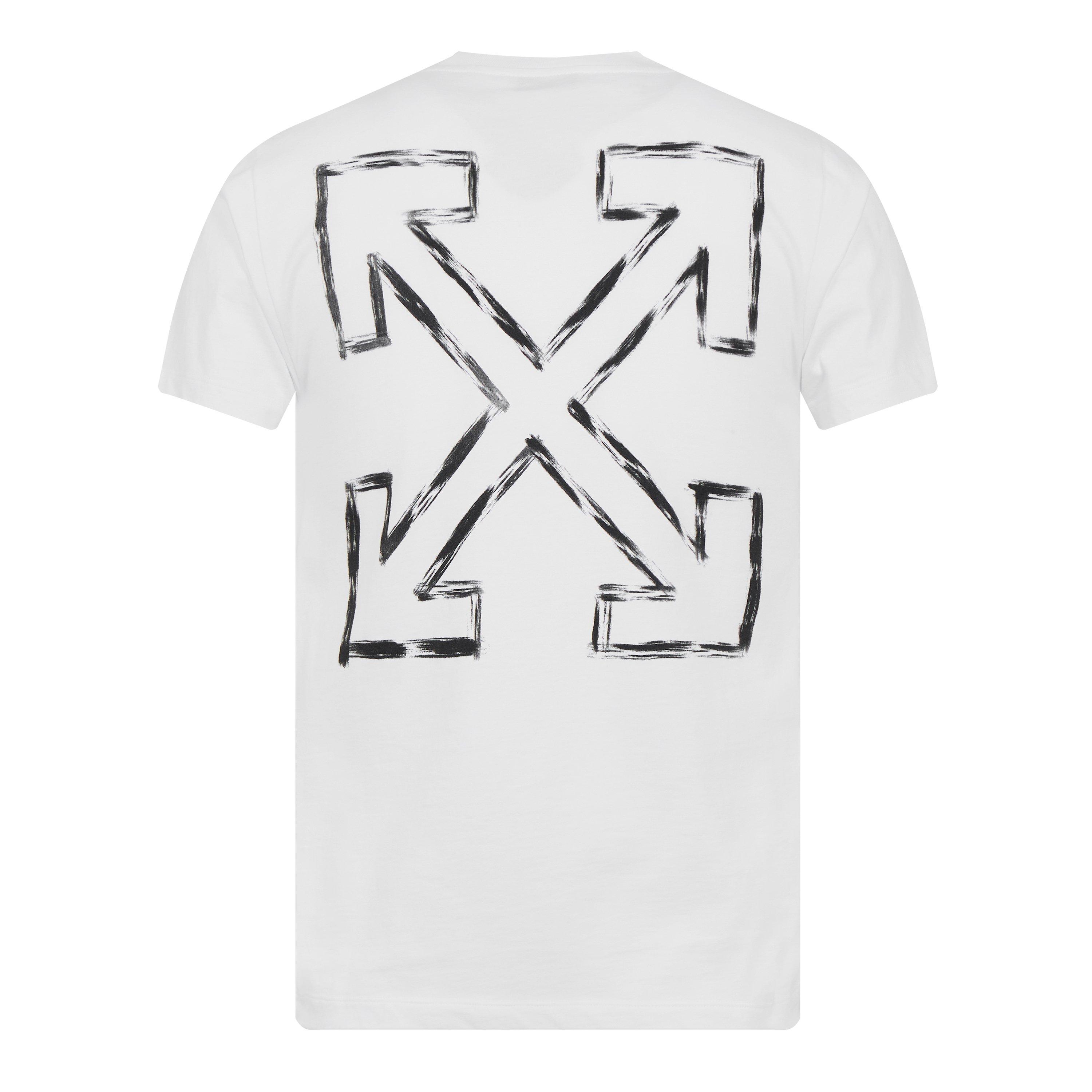 White - Off White - Men's Arrow Slim Cotton Short Sleeve T-Shirt - 2