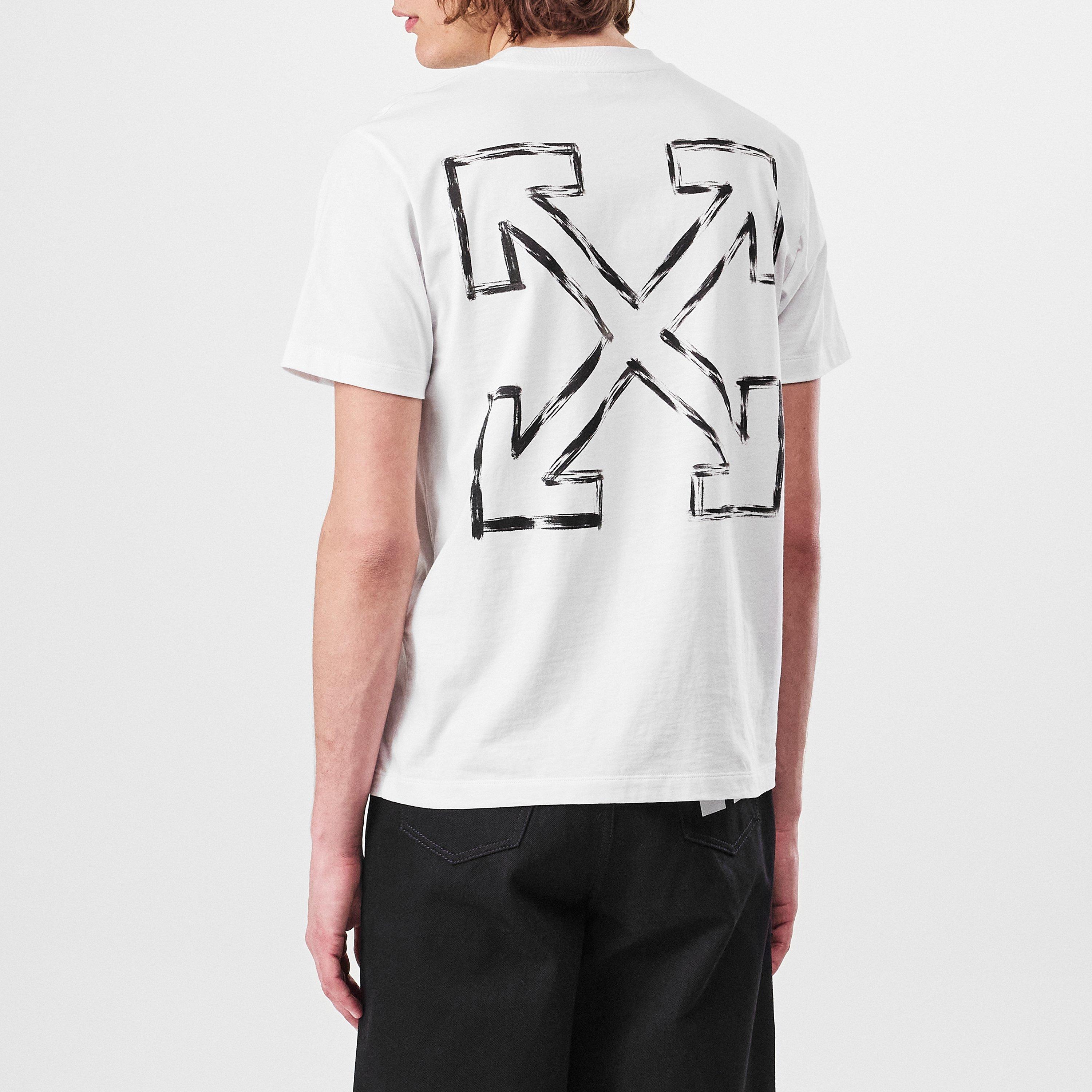 White - Off White - Men's Arrow Slim Cotton Short Sleeve T-Shirt - 4