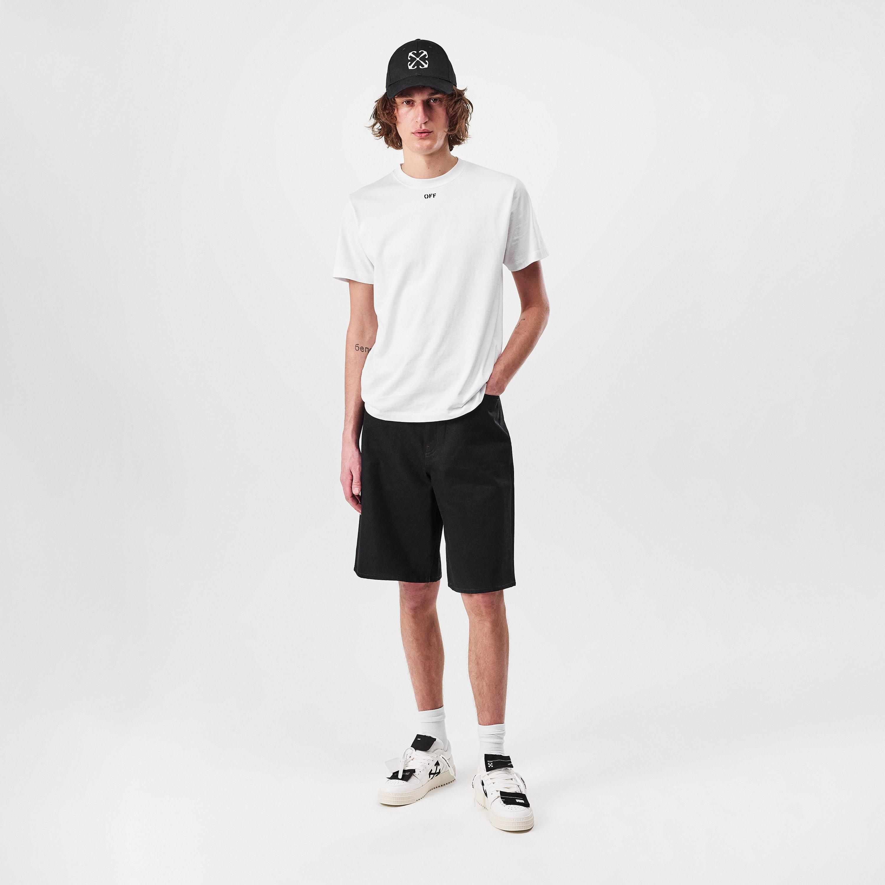 White - Off White - Men's Arrow Slim Cotton Short Sleeve T-Shirt - 5