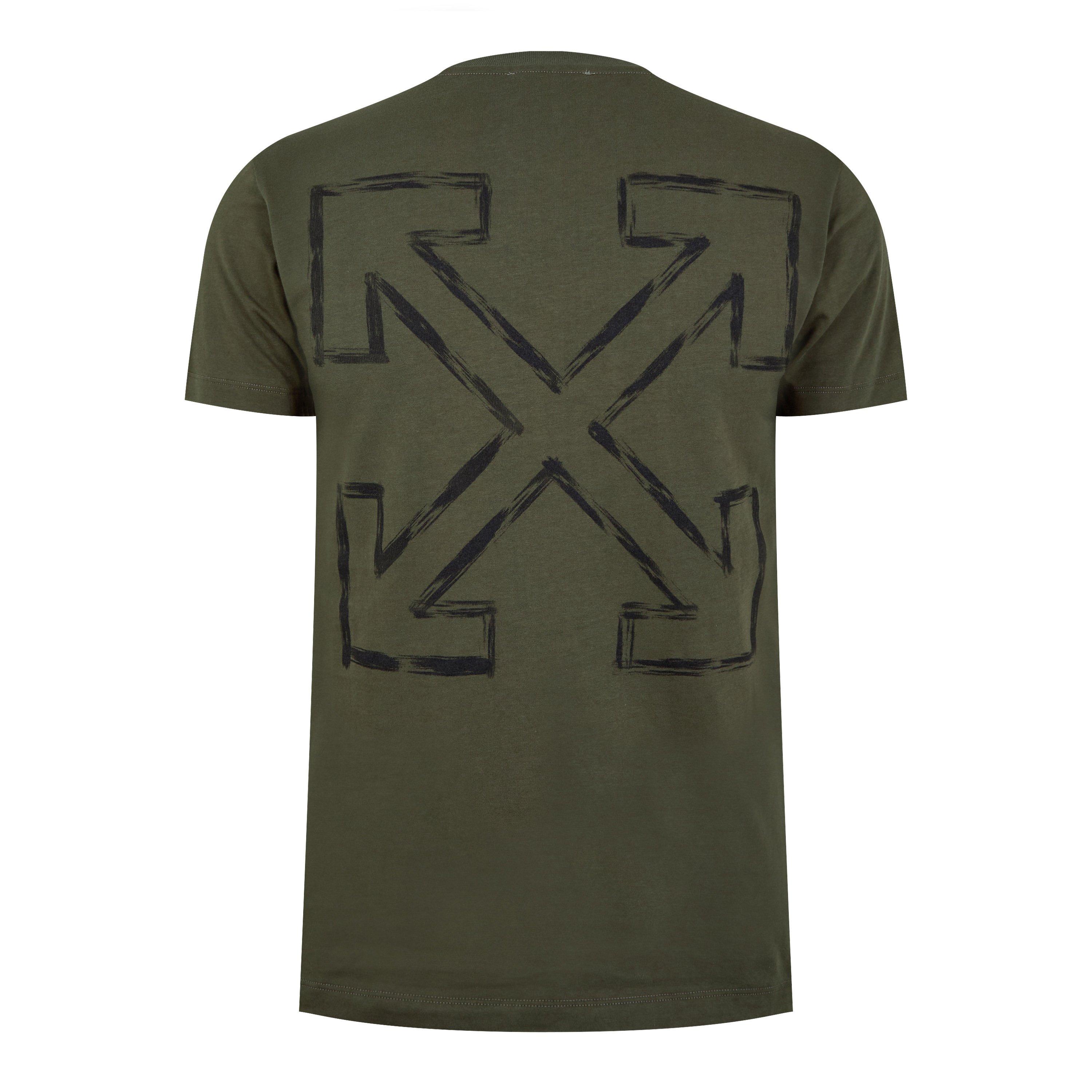 Khaki - Off White - Men's Arrow Slim T-Shirt, Tailored Fit - 2