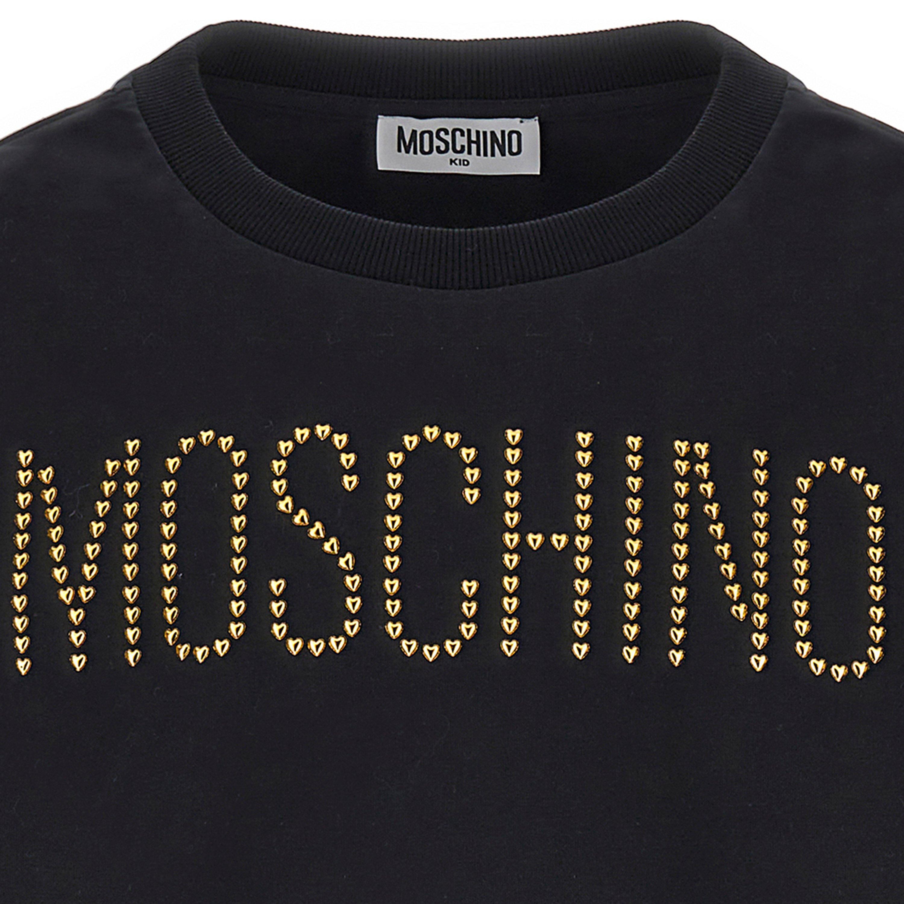 Black 60100 - Moschino - Stud Logo T-Shirt Juniors - 2