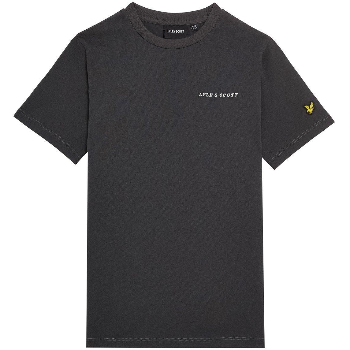 Lyle And Scott Boys Kids' Regular Fit Script T-Shirt - W635 Gunmetal - 8-9Y