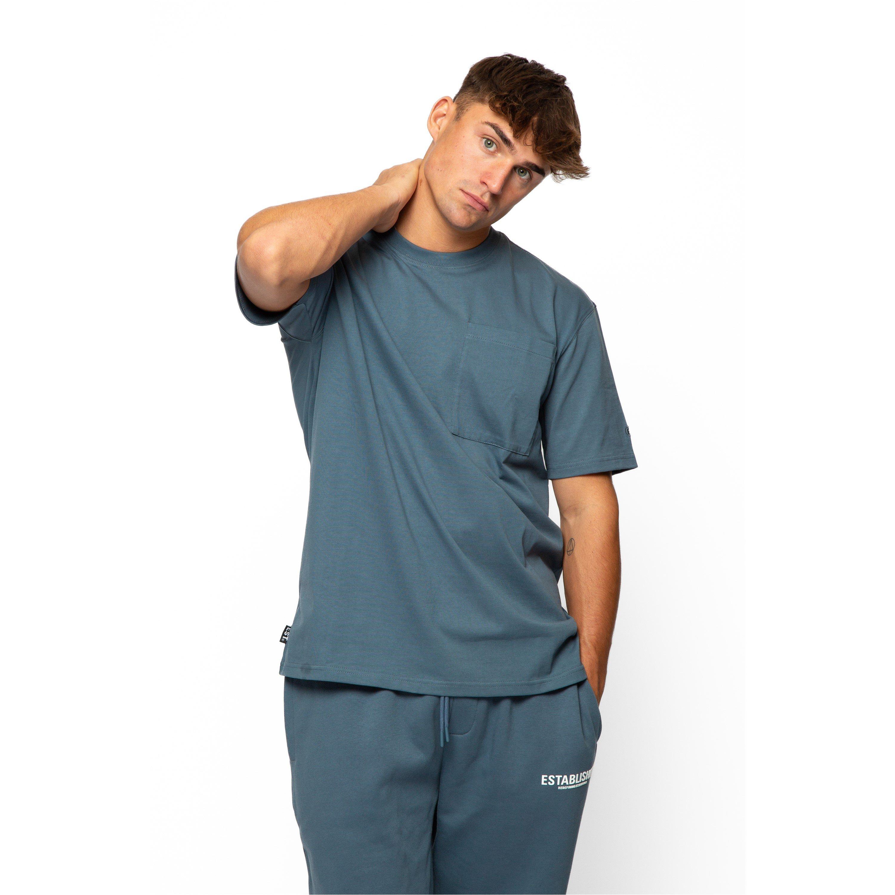 Staalblauw - Established - Pocket T-Shirt - 1