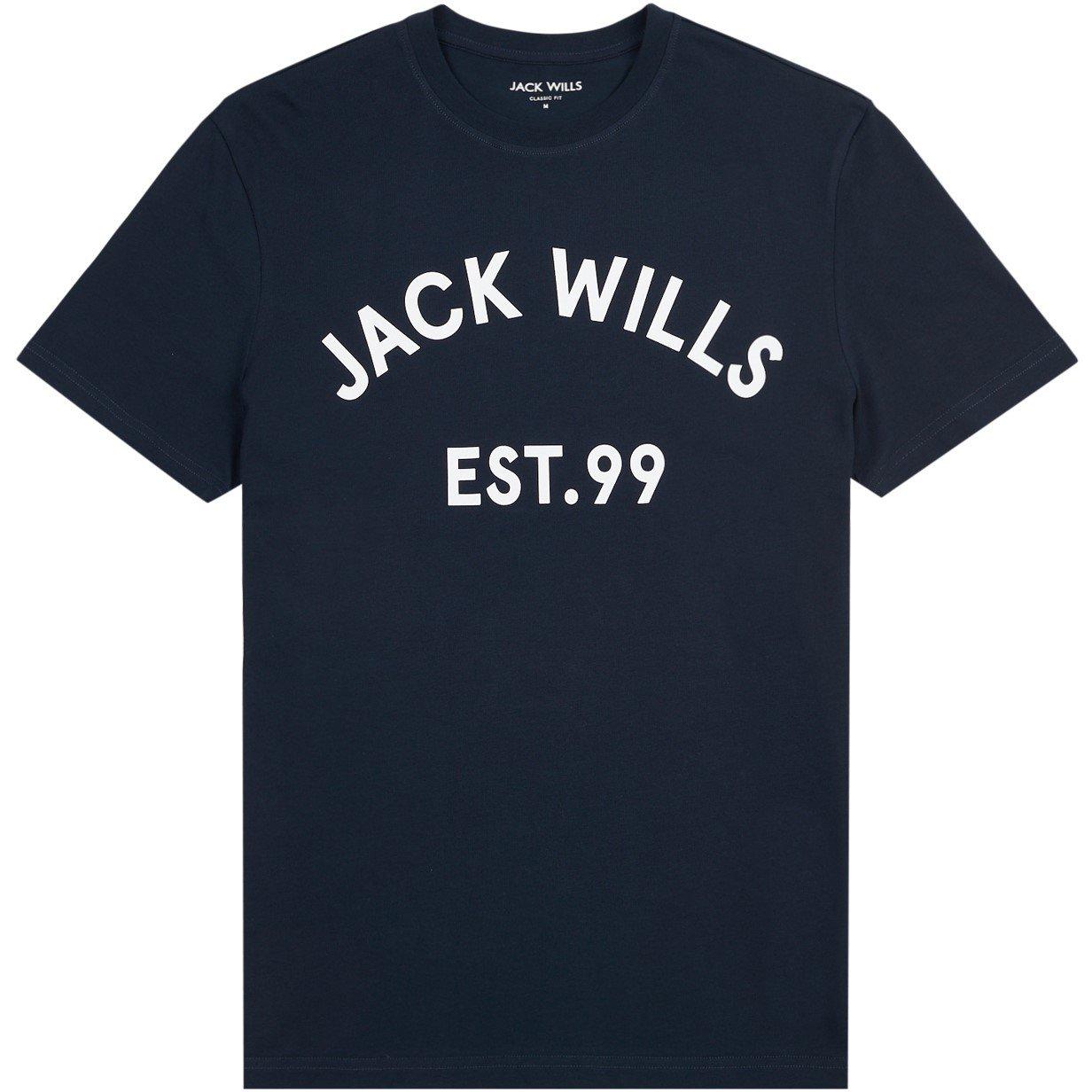 Sapphire Navy - Jack Wills - Men's JW Logo Print Regular Fit T-Shirt - 2