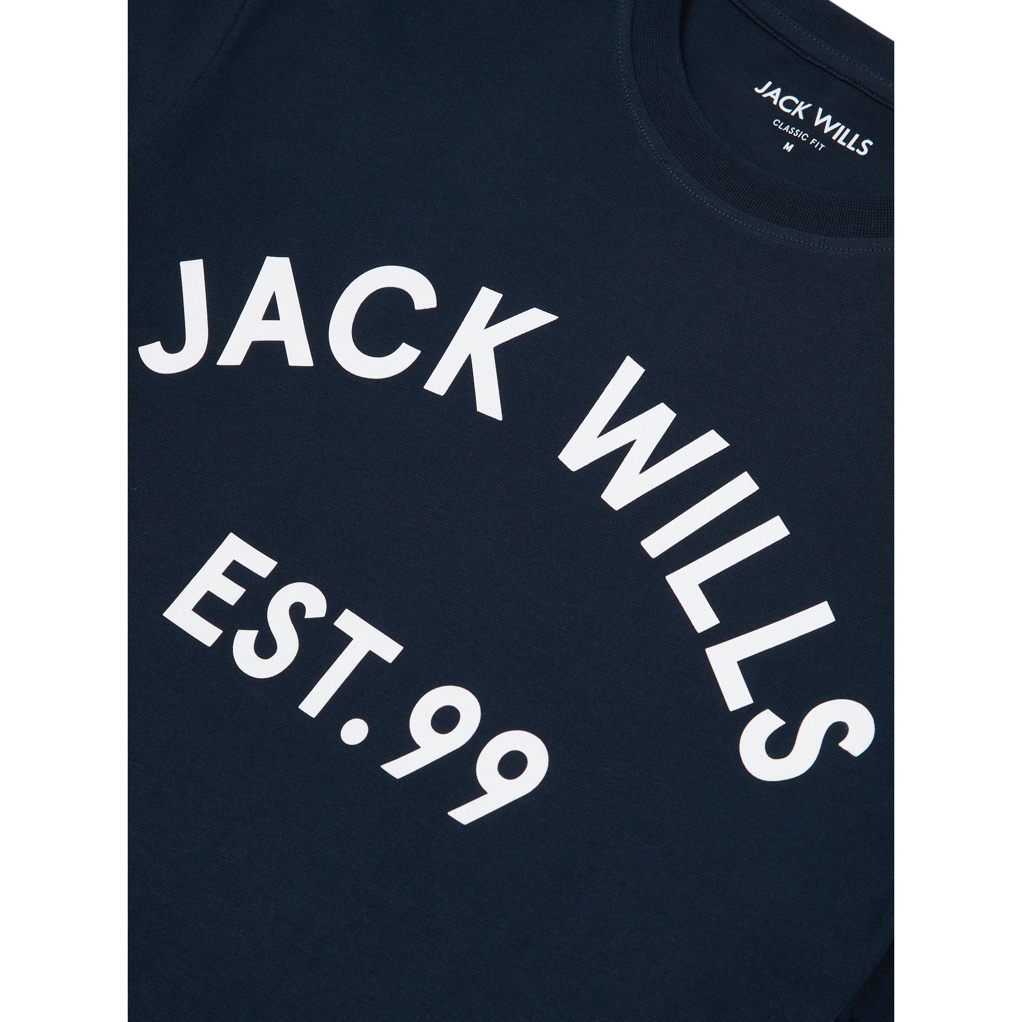 Sapphire Navy - Jack Wills - Men's JW Logo Print Regular Fit T-Shirt - 4