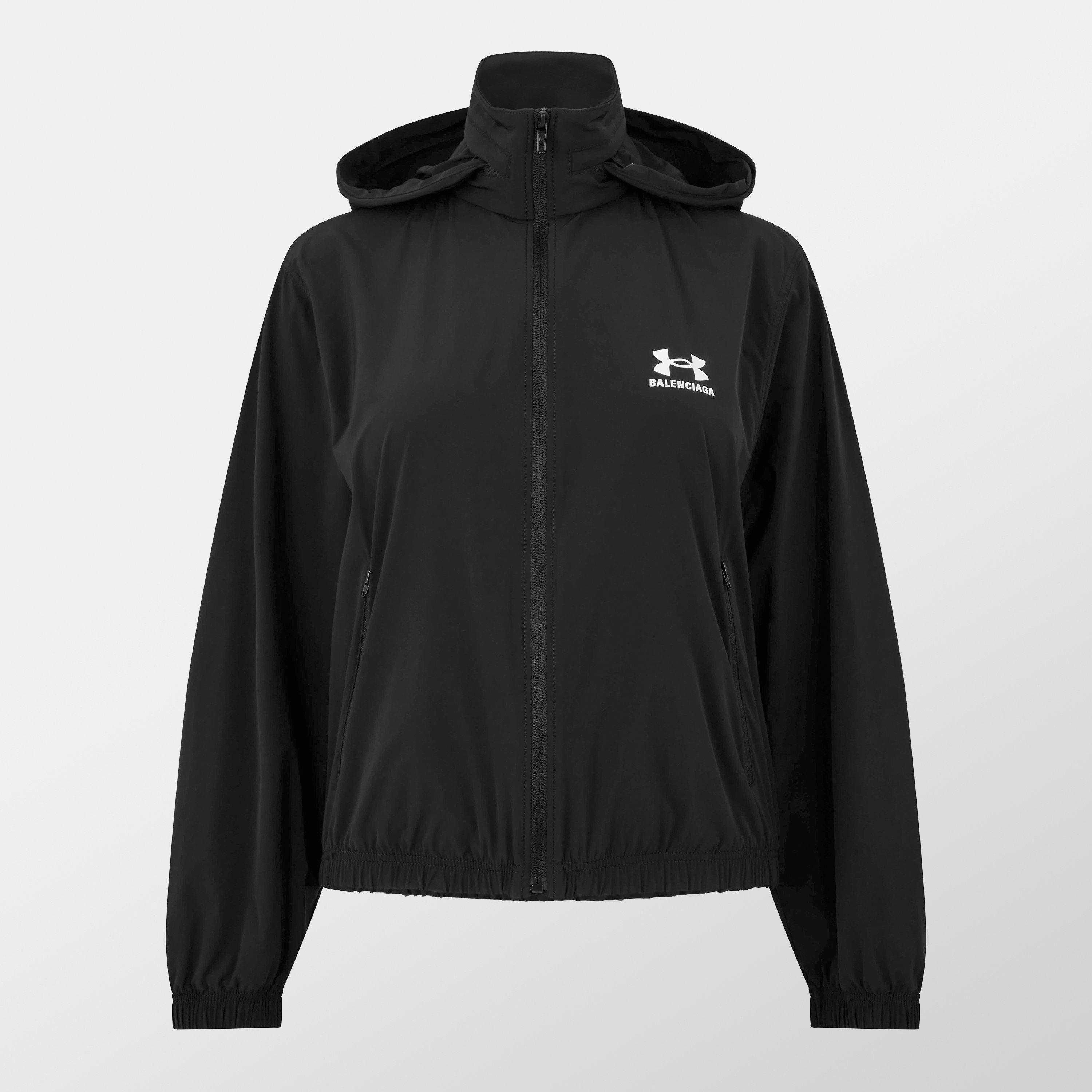 Black - Balenciaga - Women's x Under Armour Hooded Funnel Neck Windbreaker - 1