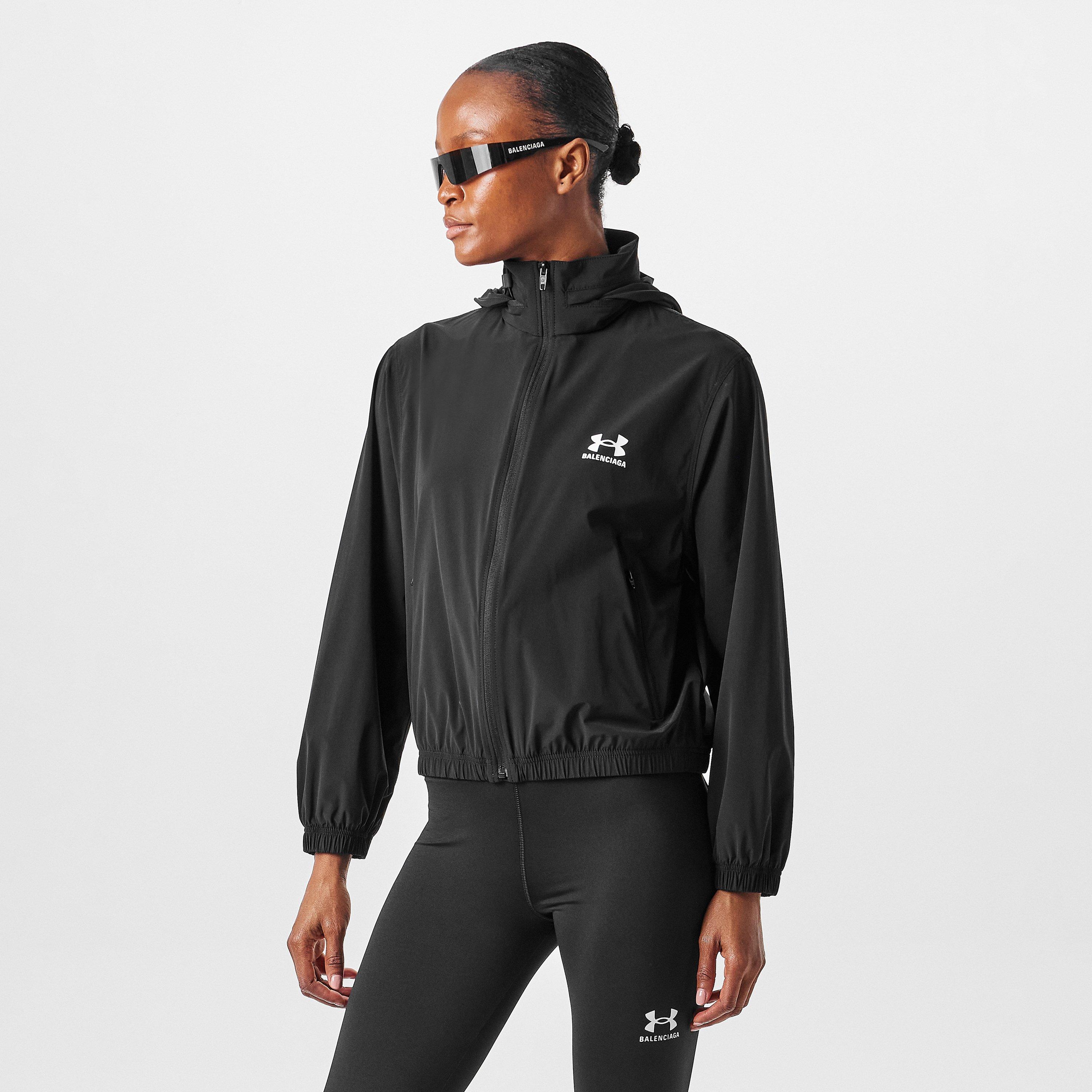 Black - Balenciaga - Women's  x Under Armour Hooded Funnel Neck Windbreaker - 3