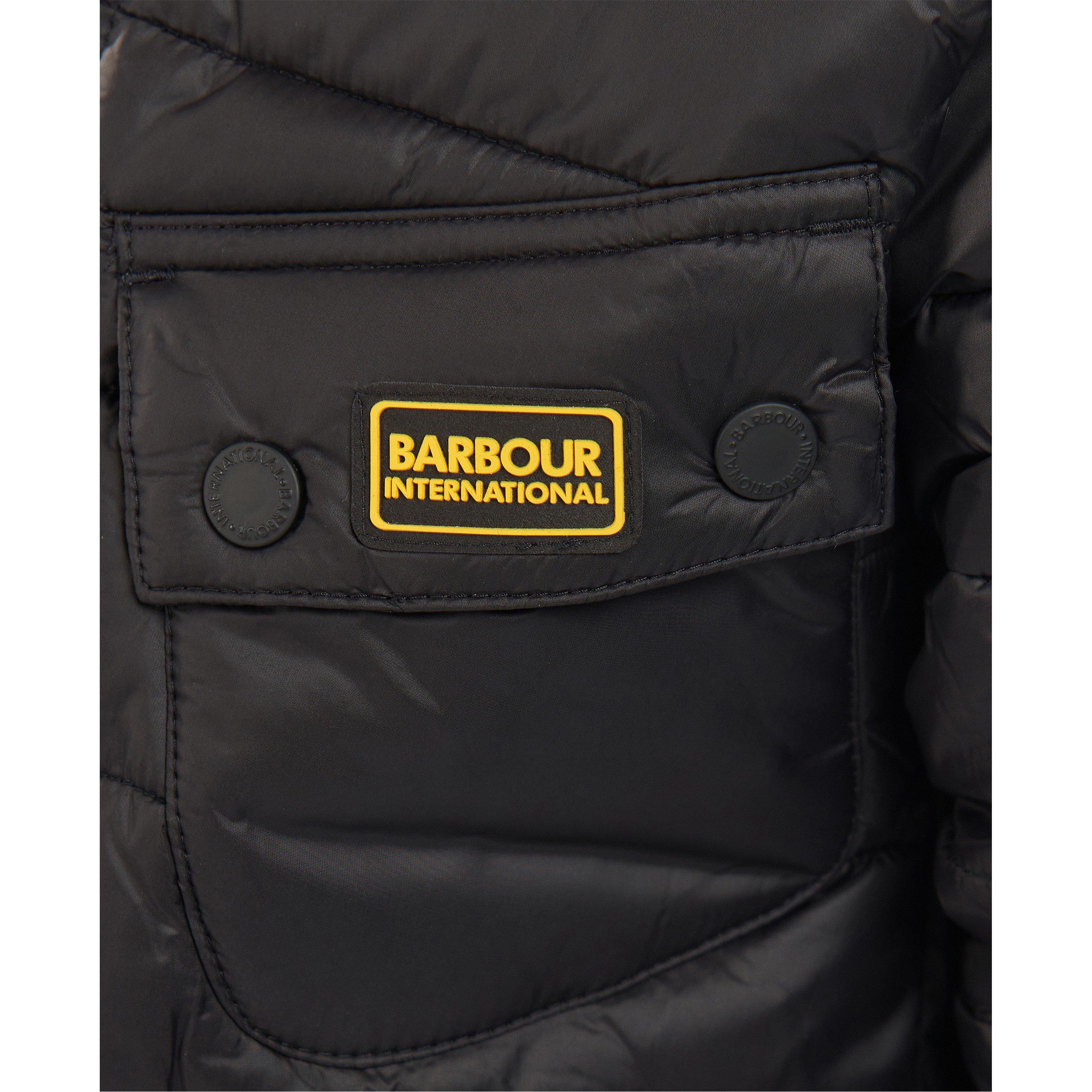 Black BK92 - Barbour International - Kids' Ouston Water Resistant Long Sleeve Oversized Fit Short Puffer Jacket - 8