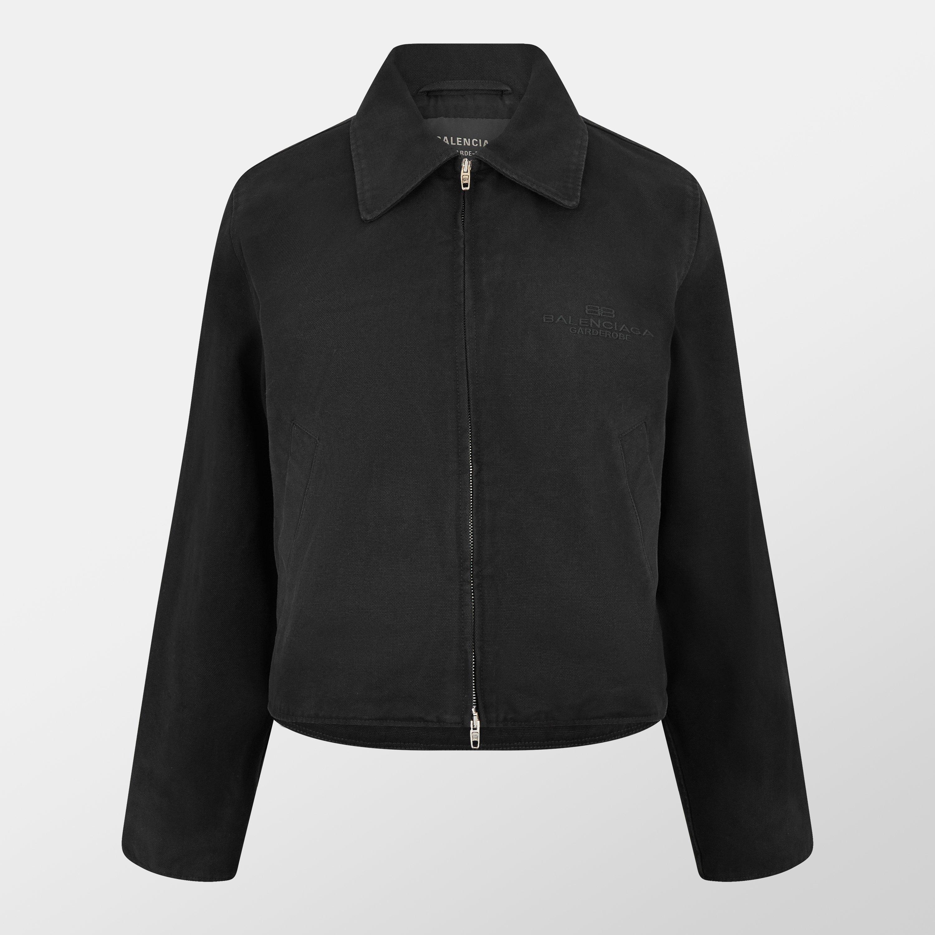 Black - Balenciaga - Women's Shrunk Parka Cotton Long Sleeve Coach Jacket - 1