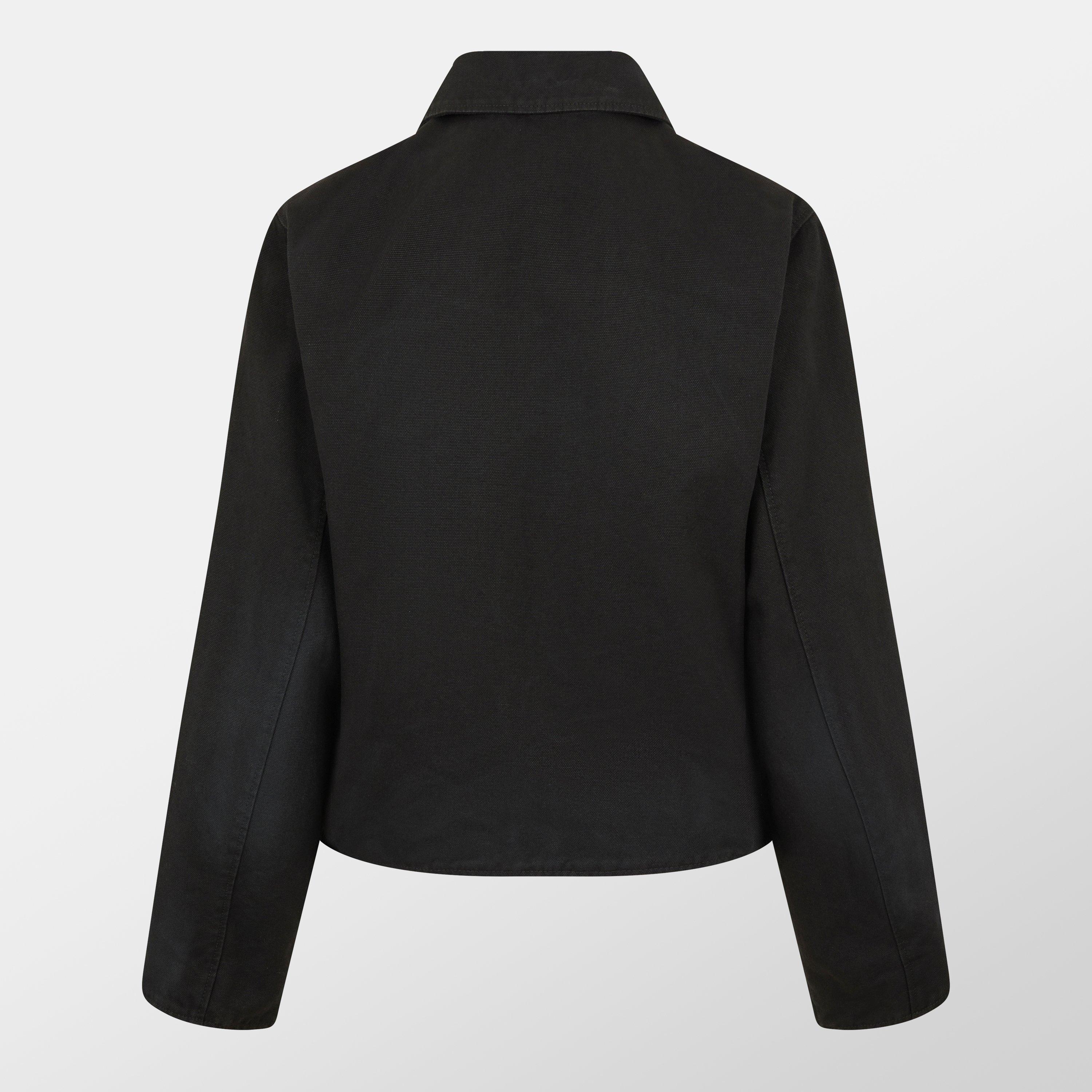 Black - Balenciaga - Women's Shrunk Parka Cotton Long Sleeve Coach Jacket - 2