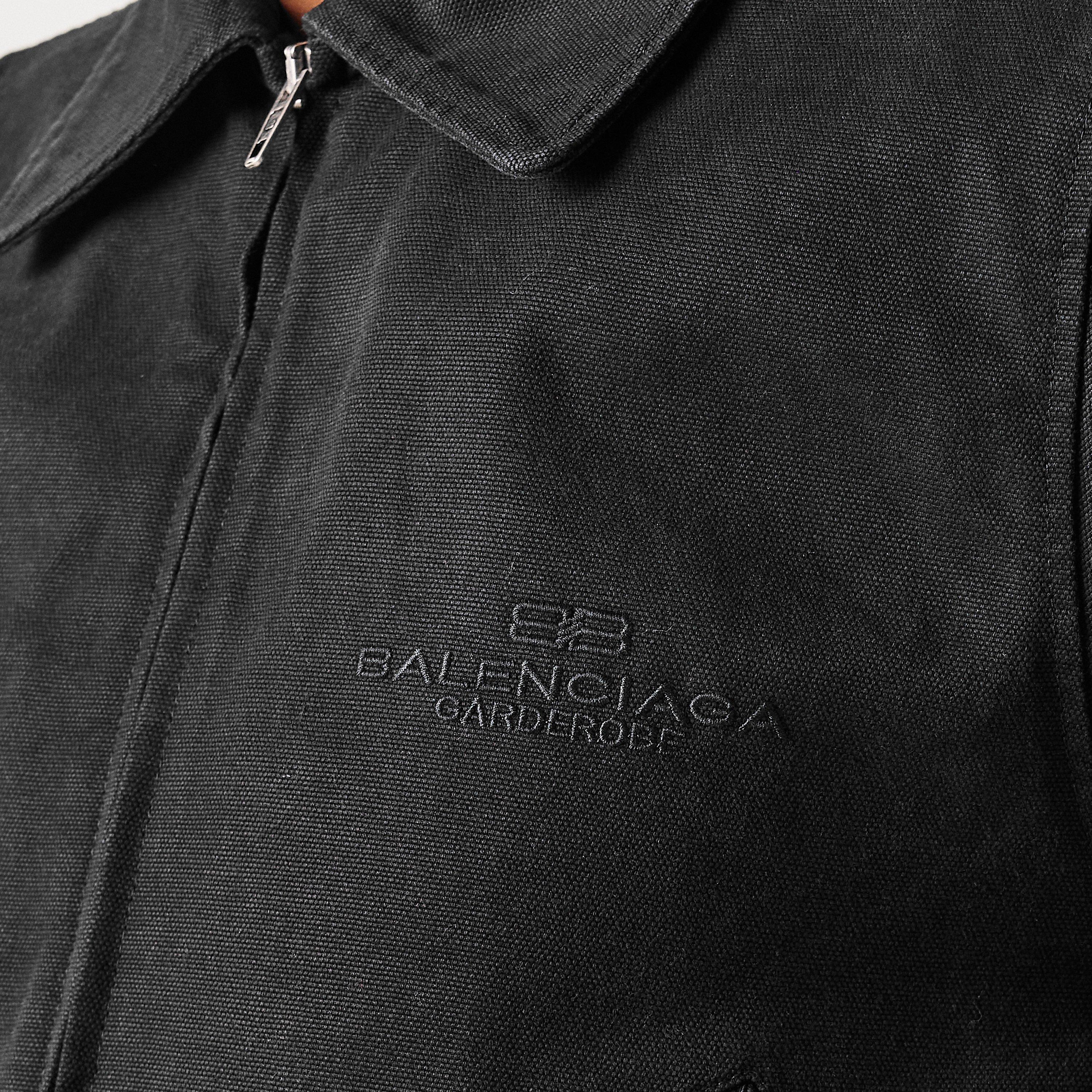 Black - Balenciaga - Women's Shrunk Parka Cotton Long Sleeve Coach Jacket - 5