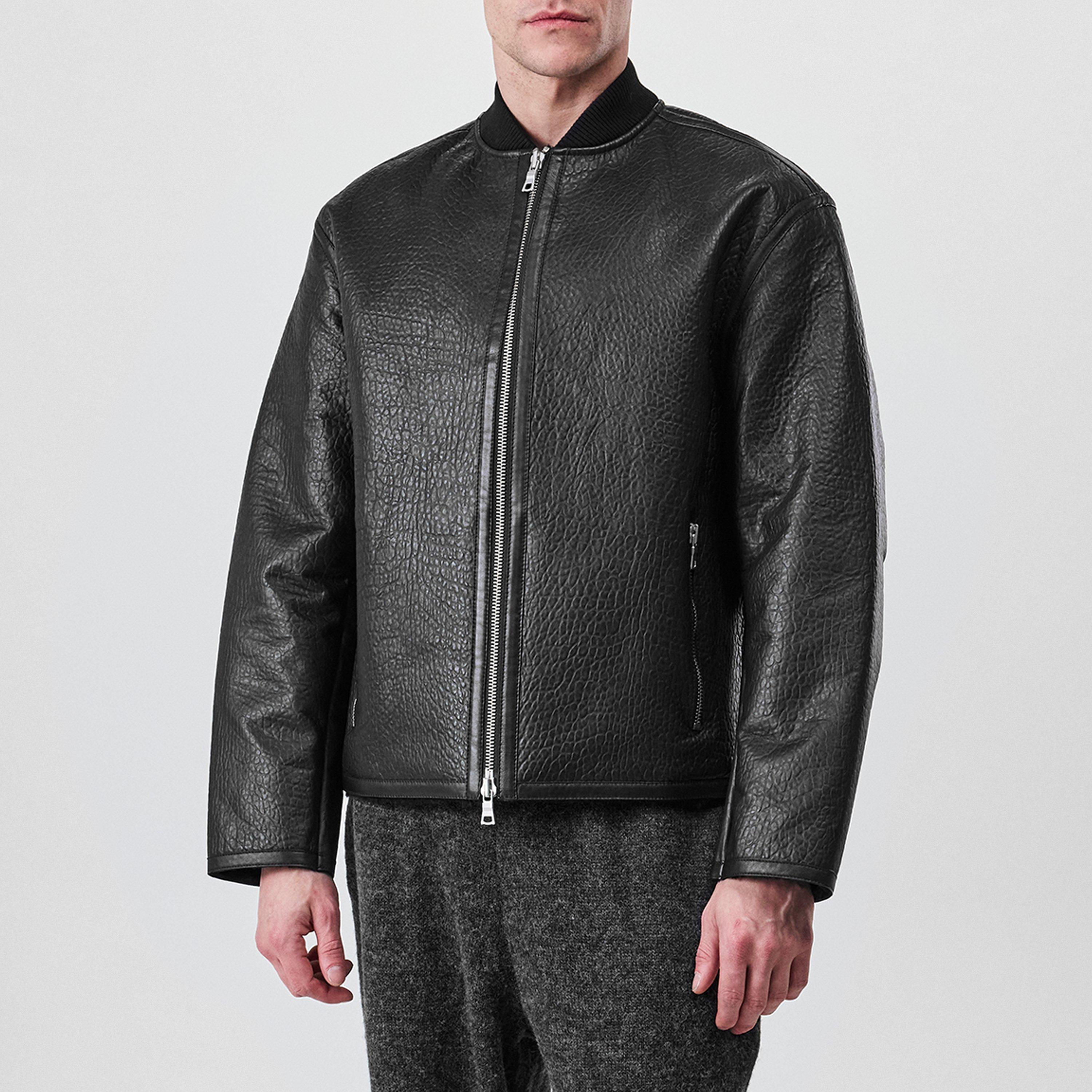 Black - MKI MIYUKI ZOKU - Men's Bomber Shearling Jacket - 3