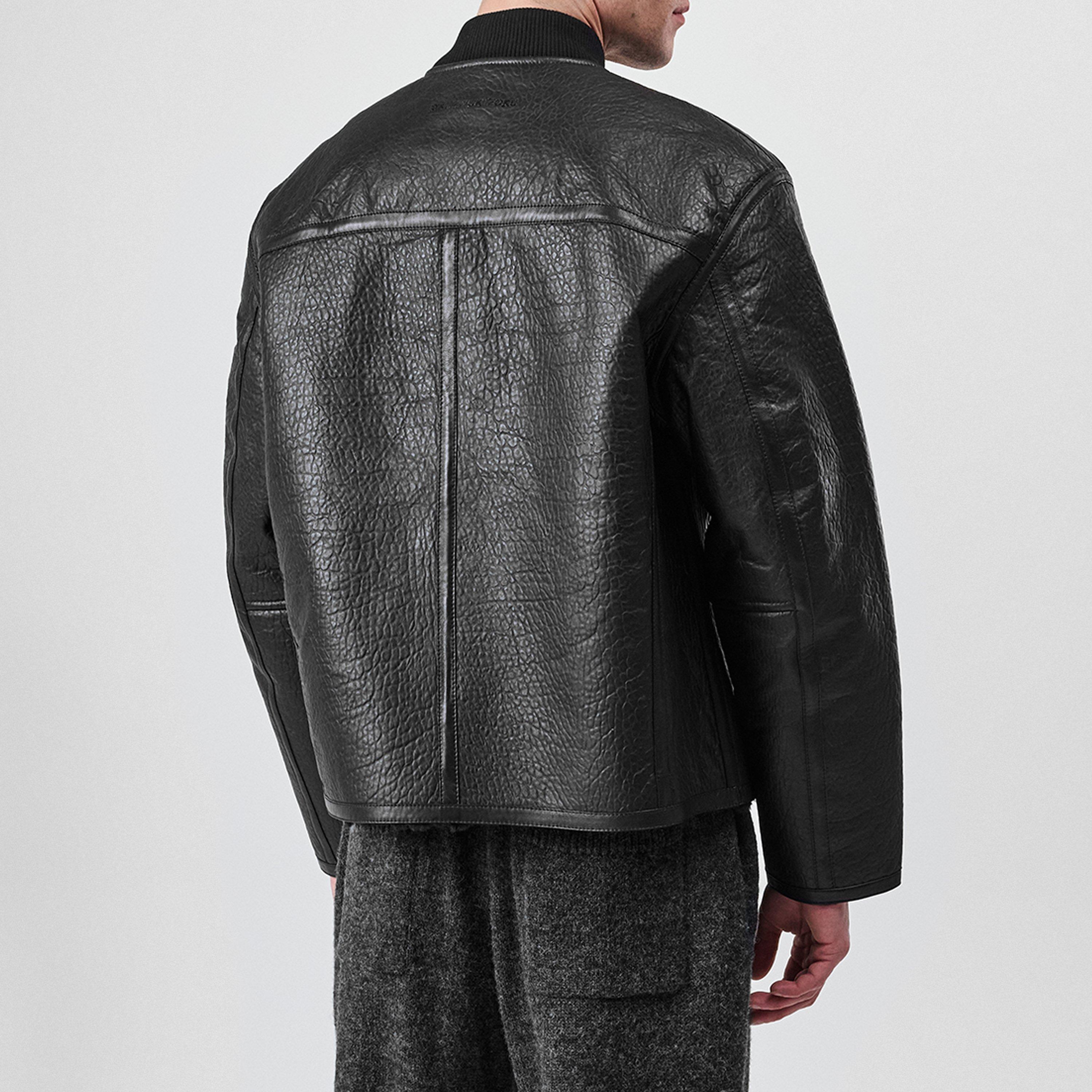 Black - MKI MIYUKI ZOKU - Men's Bomber Shearling Jacket - 4