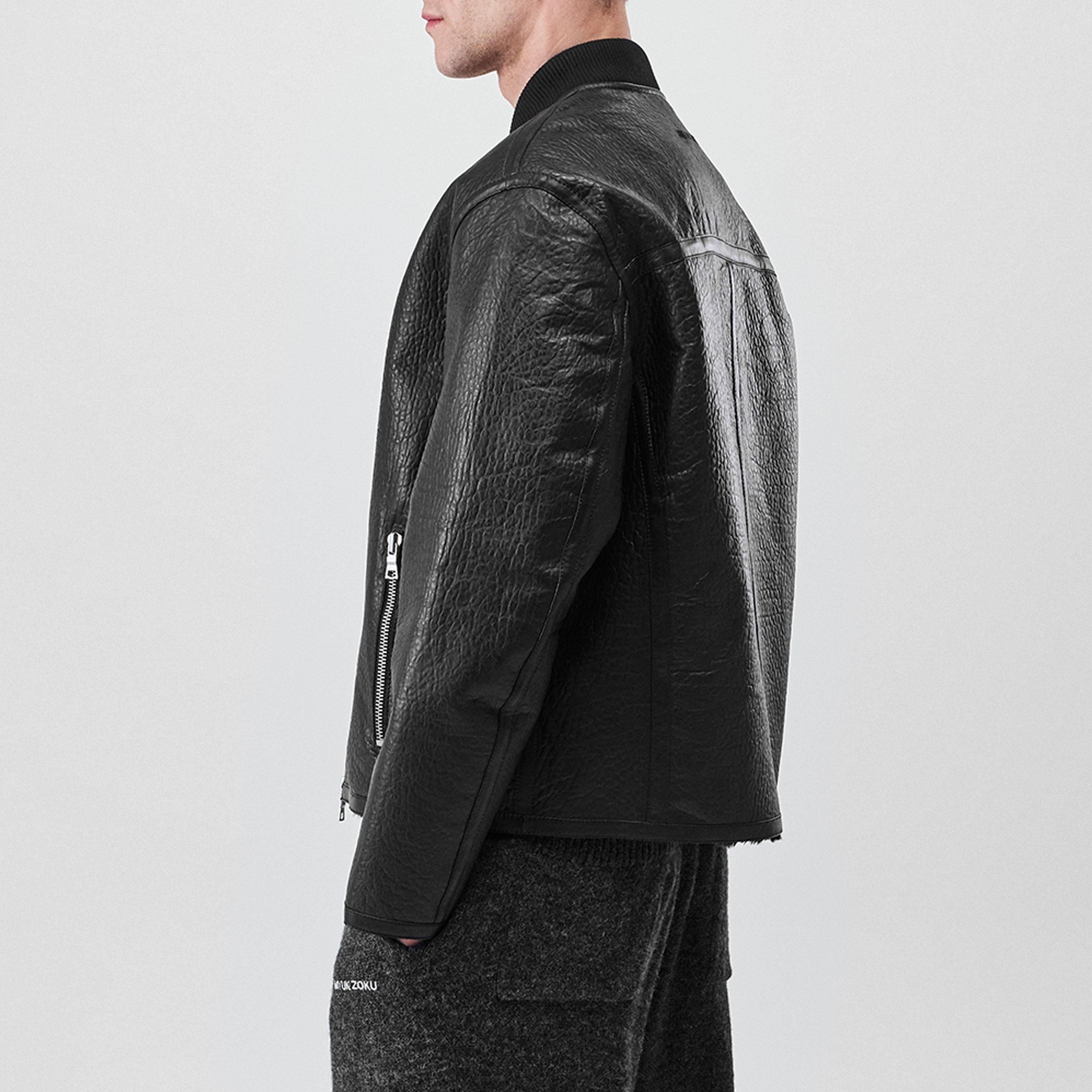 Black - MKI MIYUKI ZOKU - Men's Bomber Shearling Jacket - 5