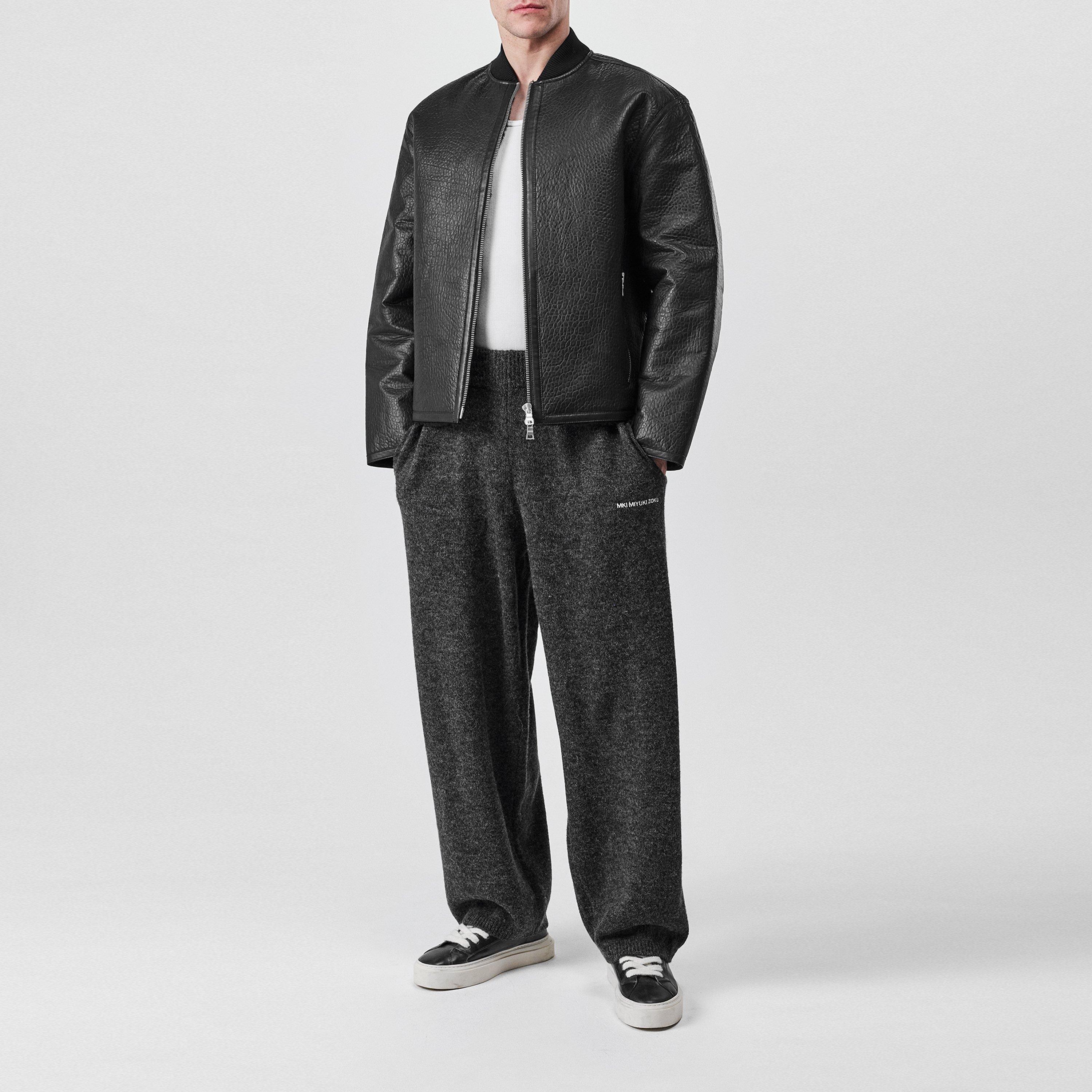 Black - MKI MIYUKI ZOKU - Men's Bomber Shearling Jacket - 6