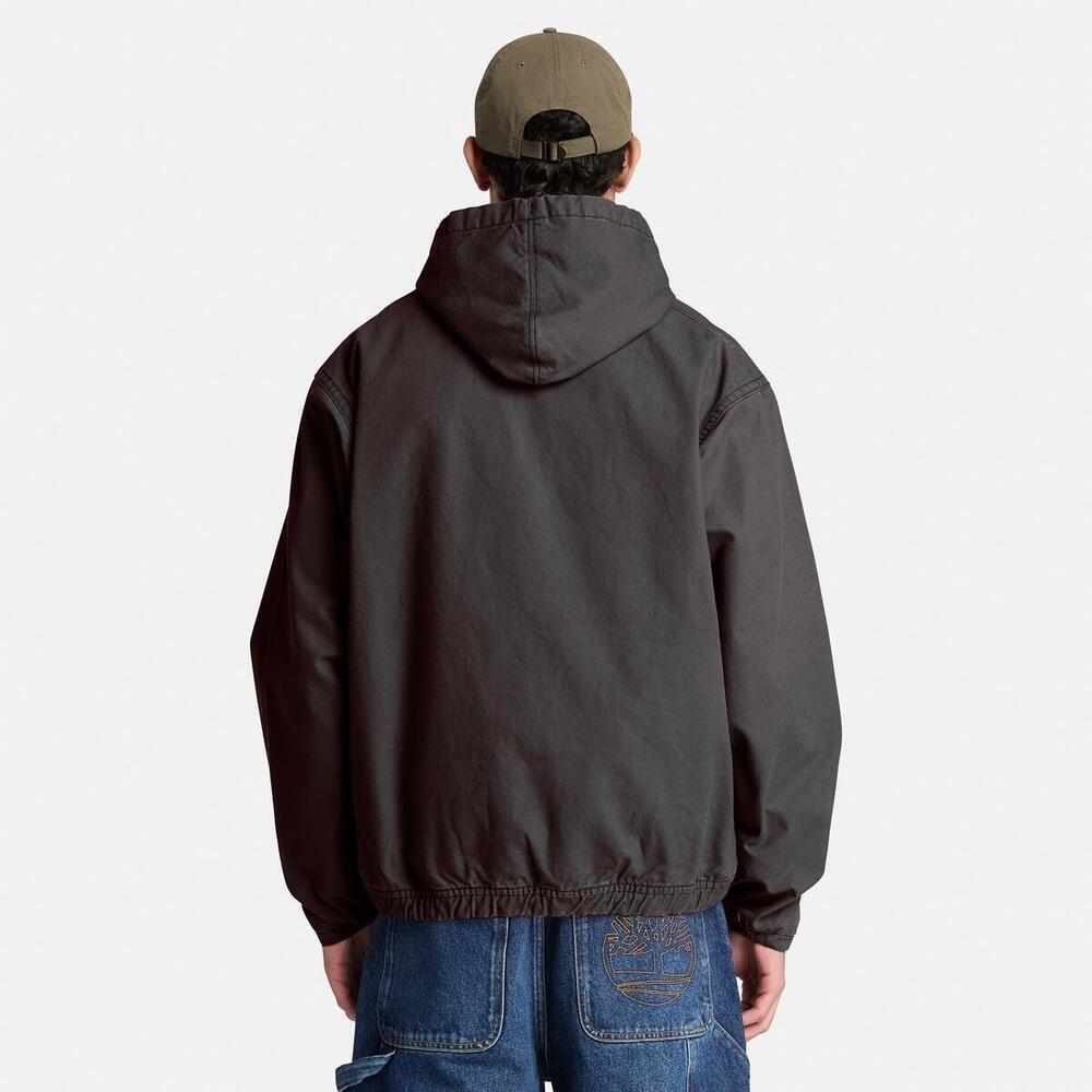 Vintage Black - Timberland - Men's Cotton Canvas Hooded Long-Sleeve Bomber Jacket - 3