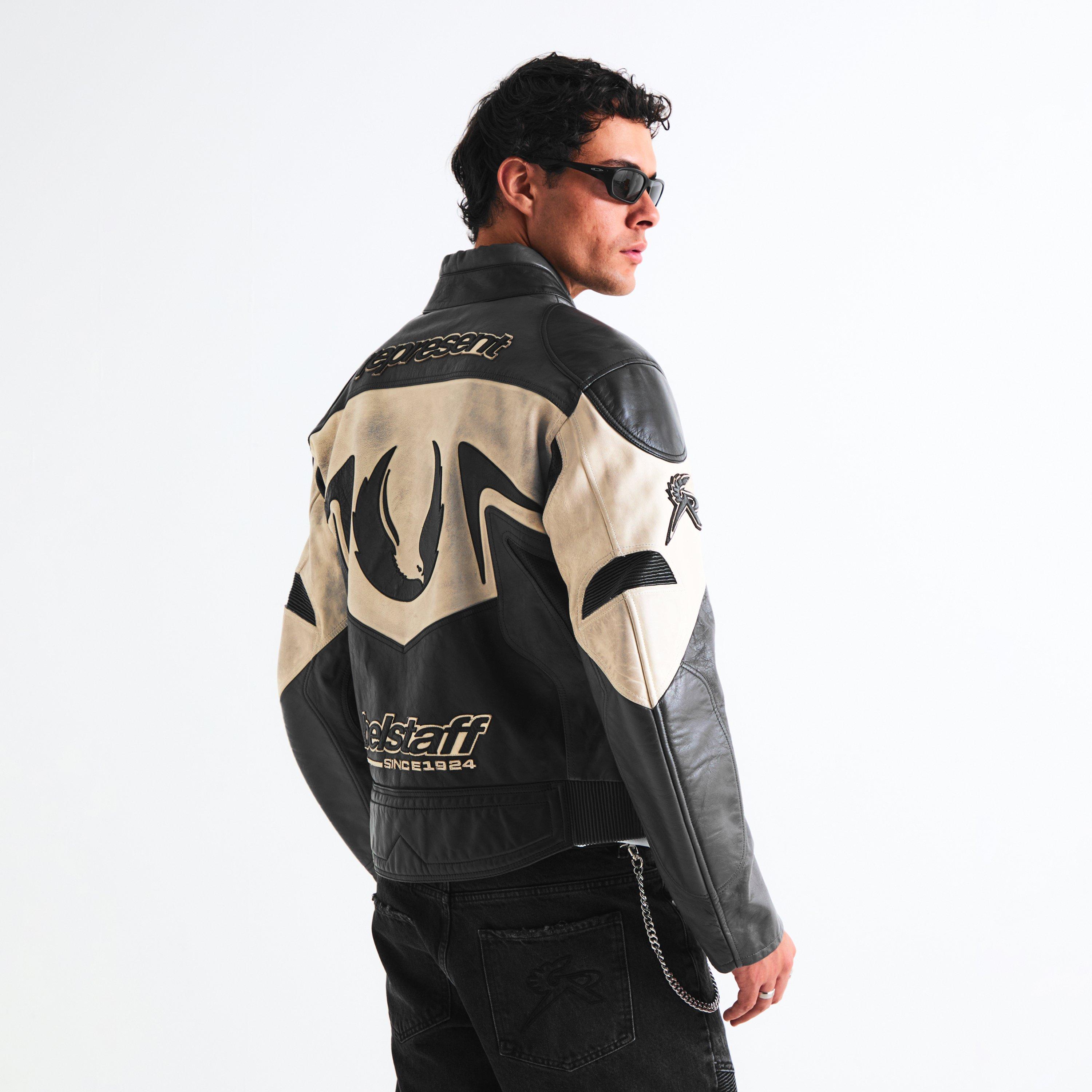 Black/White - Represent X Belstaff - Men's Leather Jacket - 3