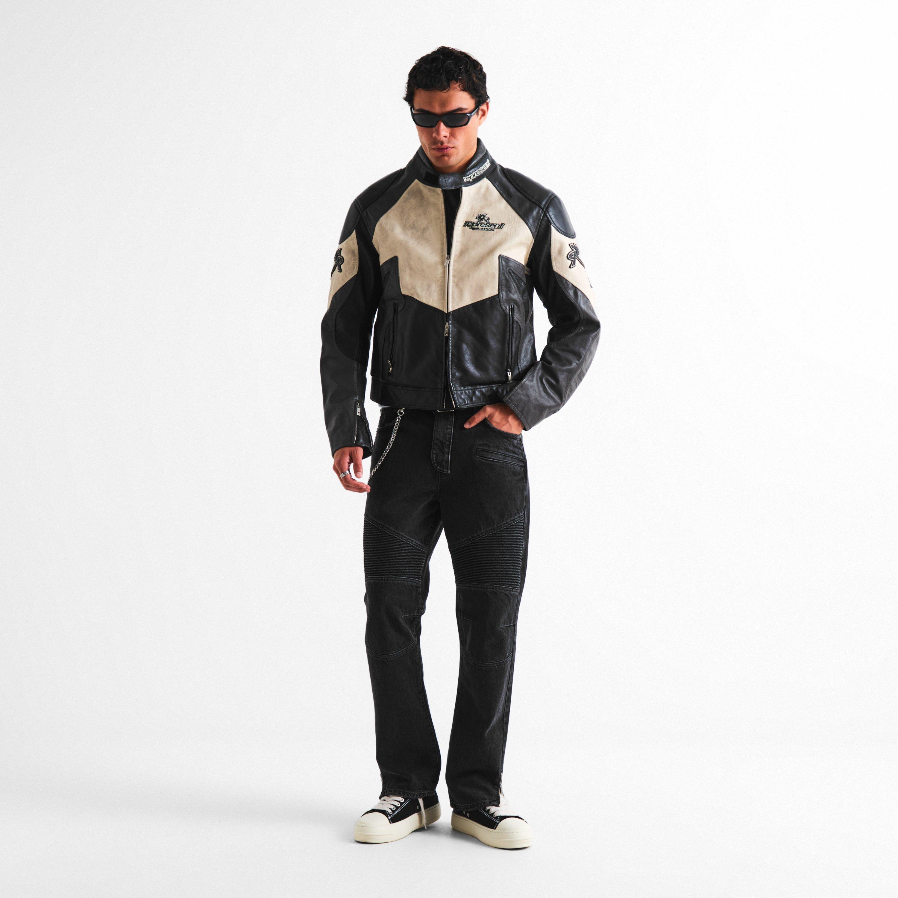 Black/White - Represent X Belstaff - Men's Leather Jacket - 6