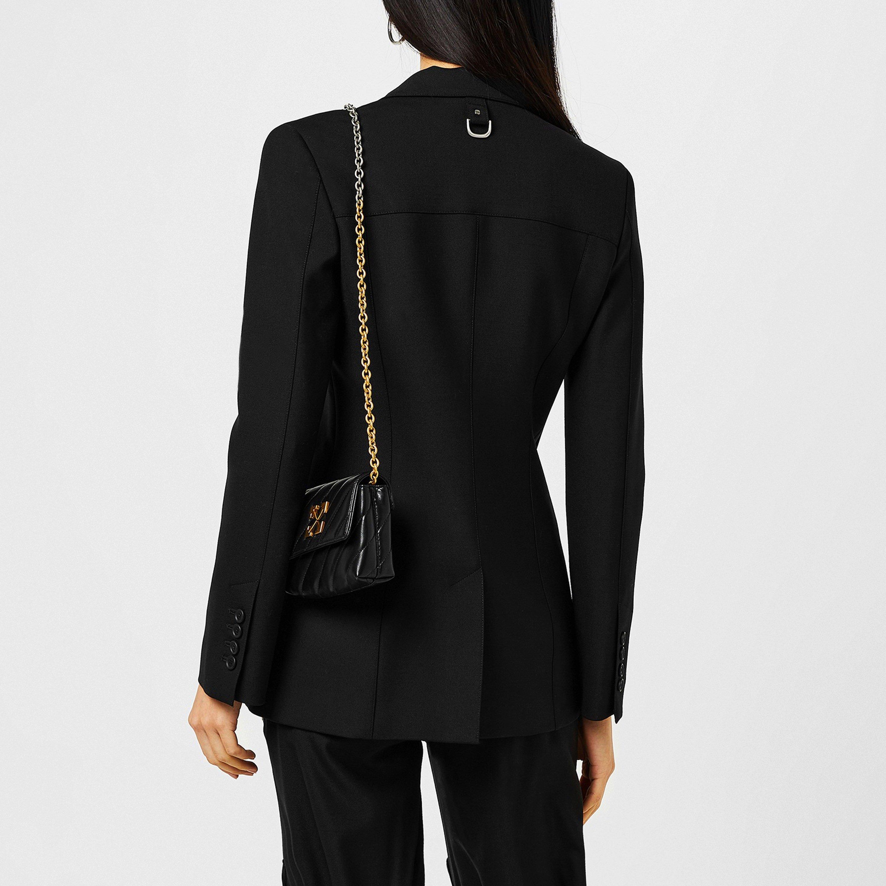 Black 1000 - Off White - Women's Cargo Jacket with Belted Style - 2