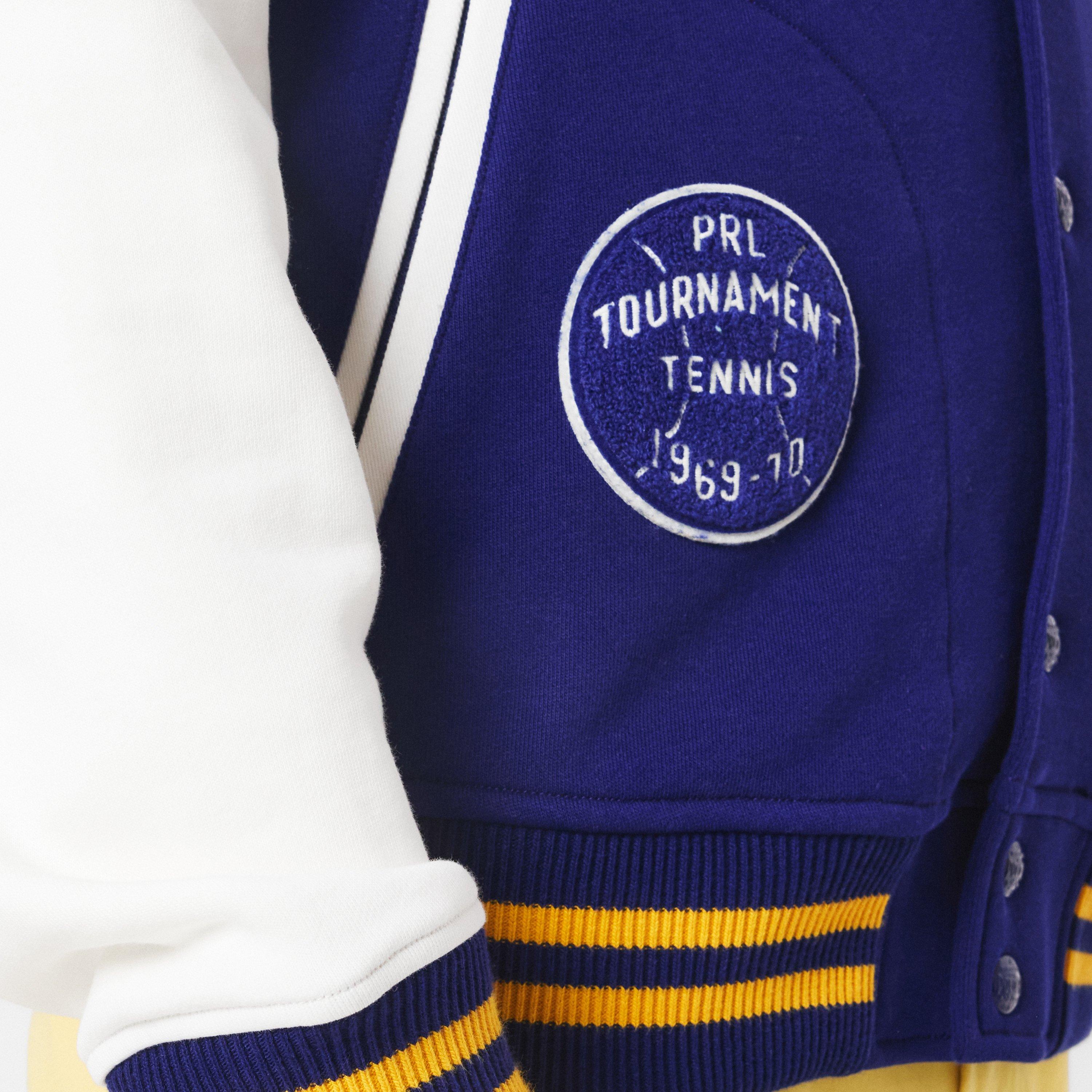 Fall Royal - Polo Ralph Lauren - Men's Classic Letterman Contrast Sleeve Varsity Jacket - 5