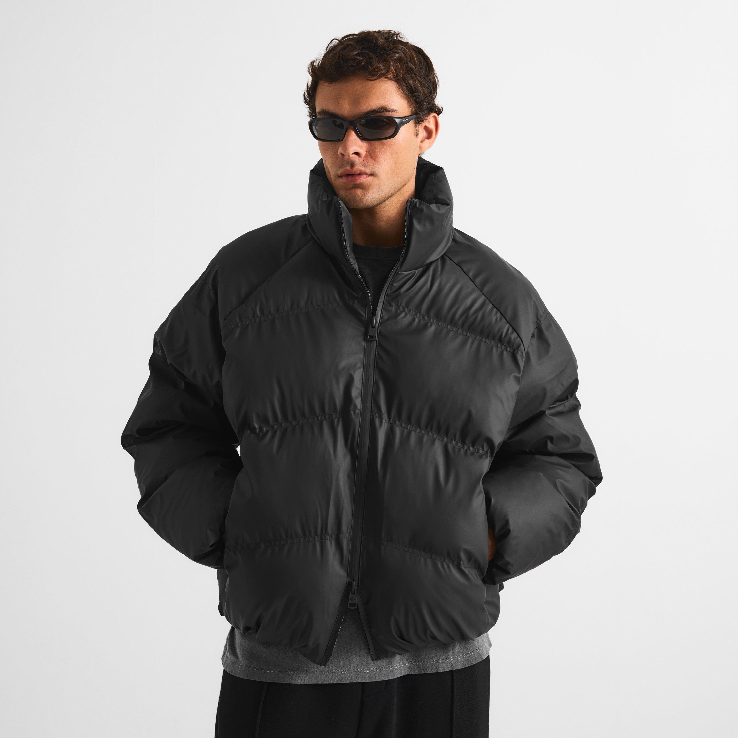 Black - The Couture Club - Men's Rubber Full-Zip Puffer Jacket - 3