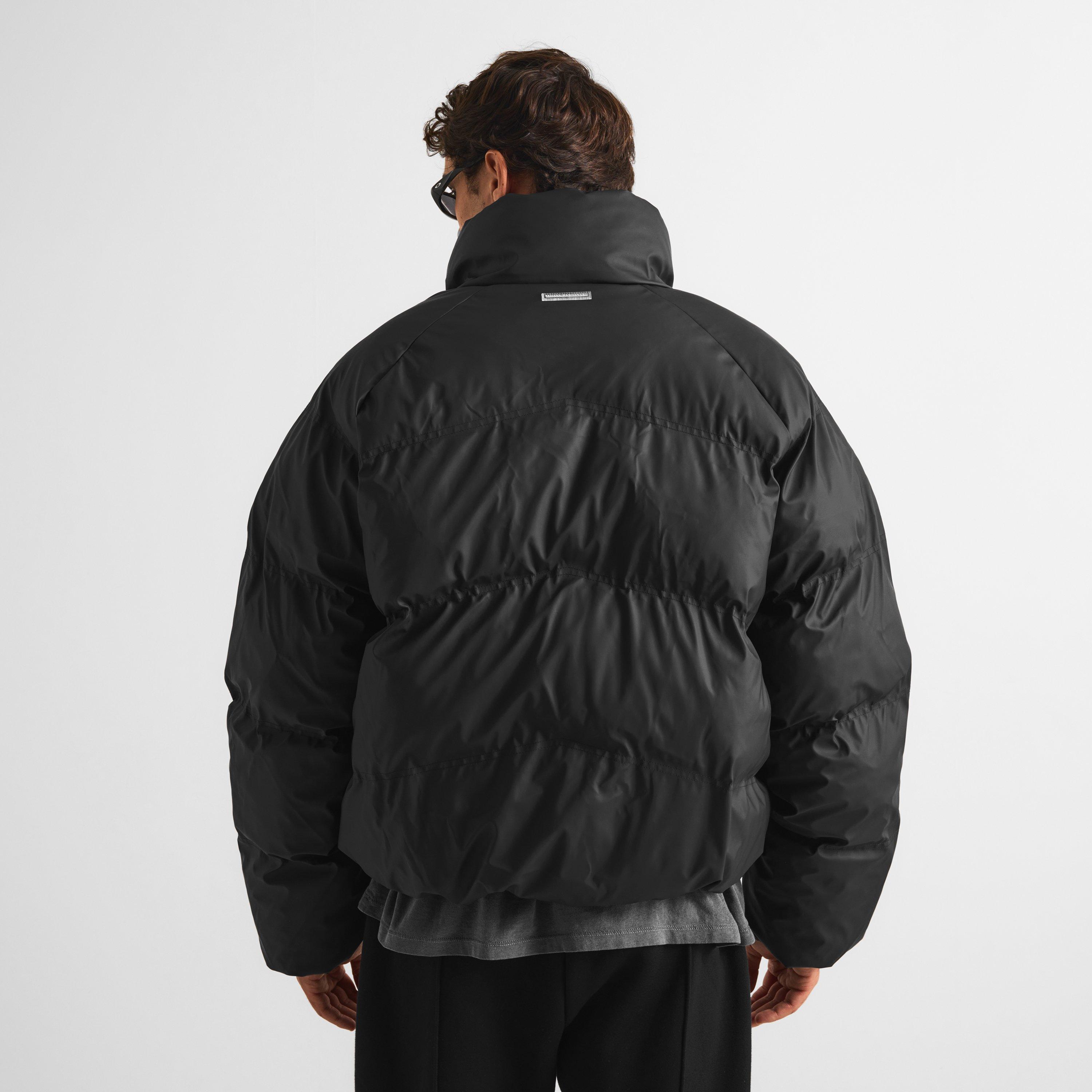 Black - The Couture Club - Men's Rubber Full-Zip Puffer Jacket - 4