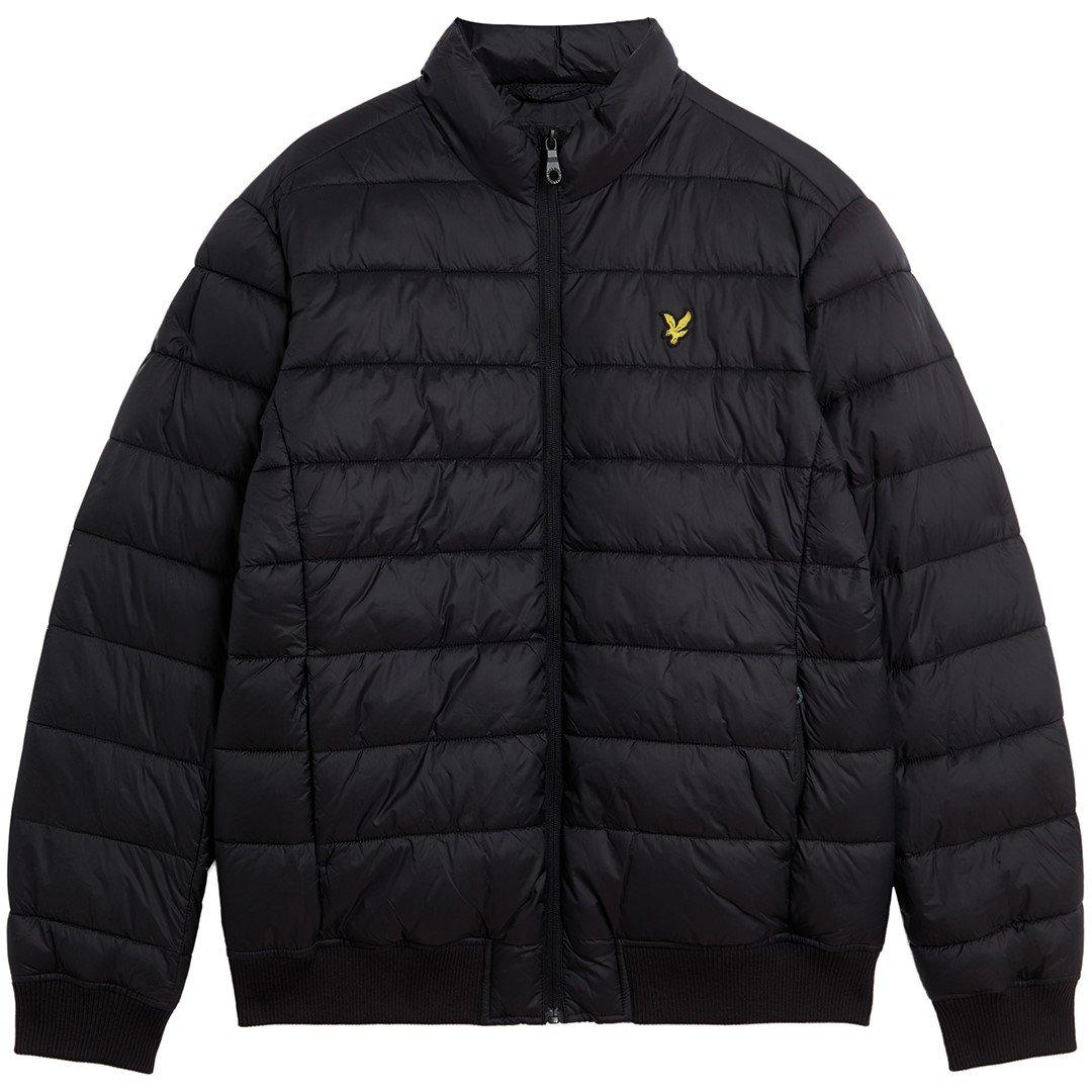 Jet Black - Lyle and Scott - Men's Funnel Wadded Medium Puffer Jacket - 1