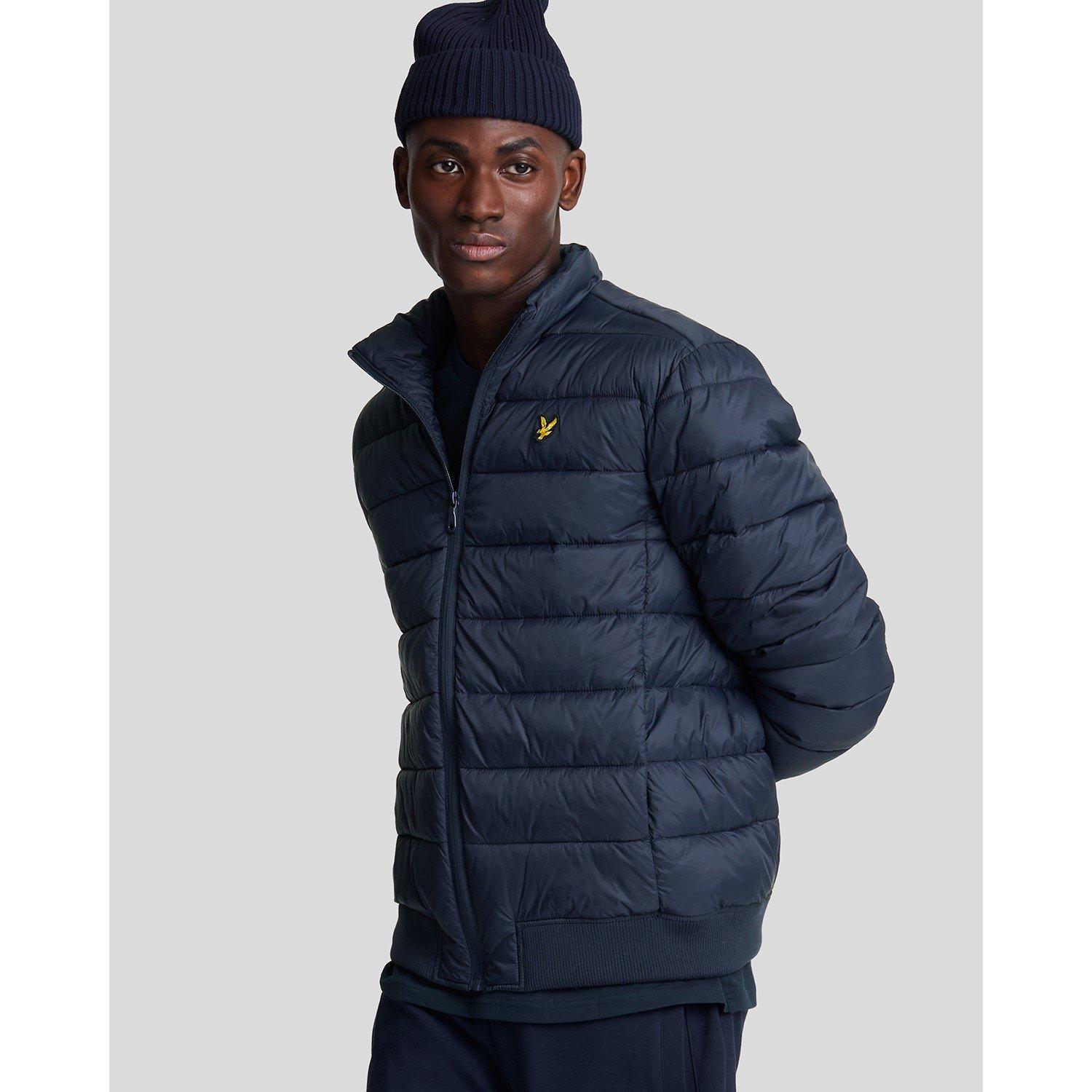  Dark Navy - Lyle and Scott - Men's Medium Funnel Wadded Puffer Jacket - 2