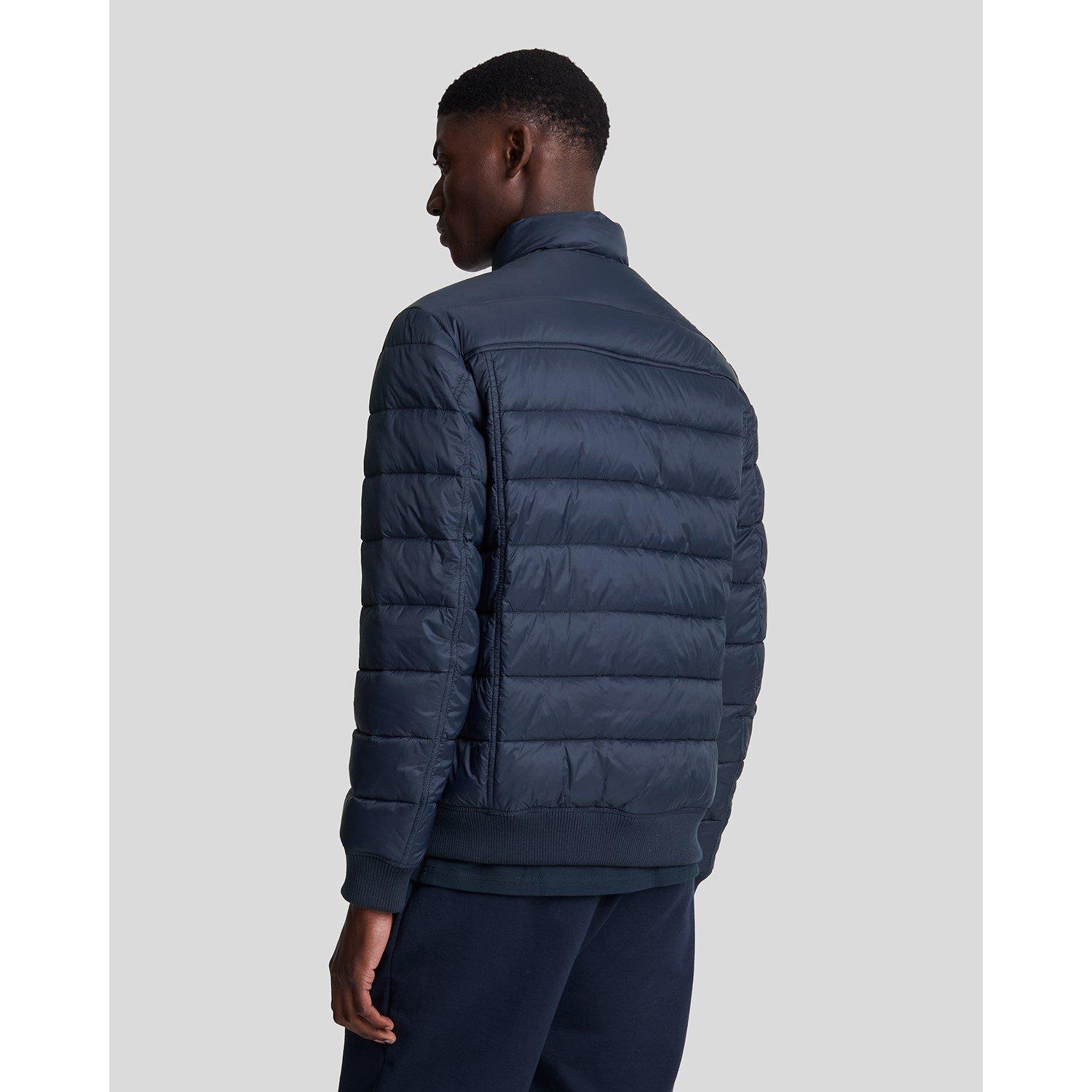  Dark Navy - Lyle and Scott - Men's Medium Funnel Wadded Puffer Jacket - 3