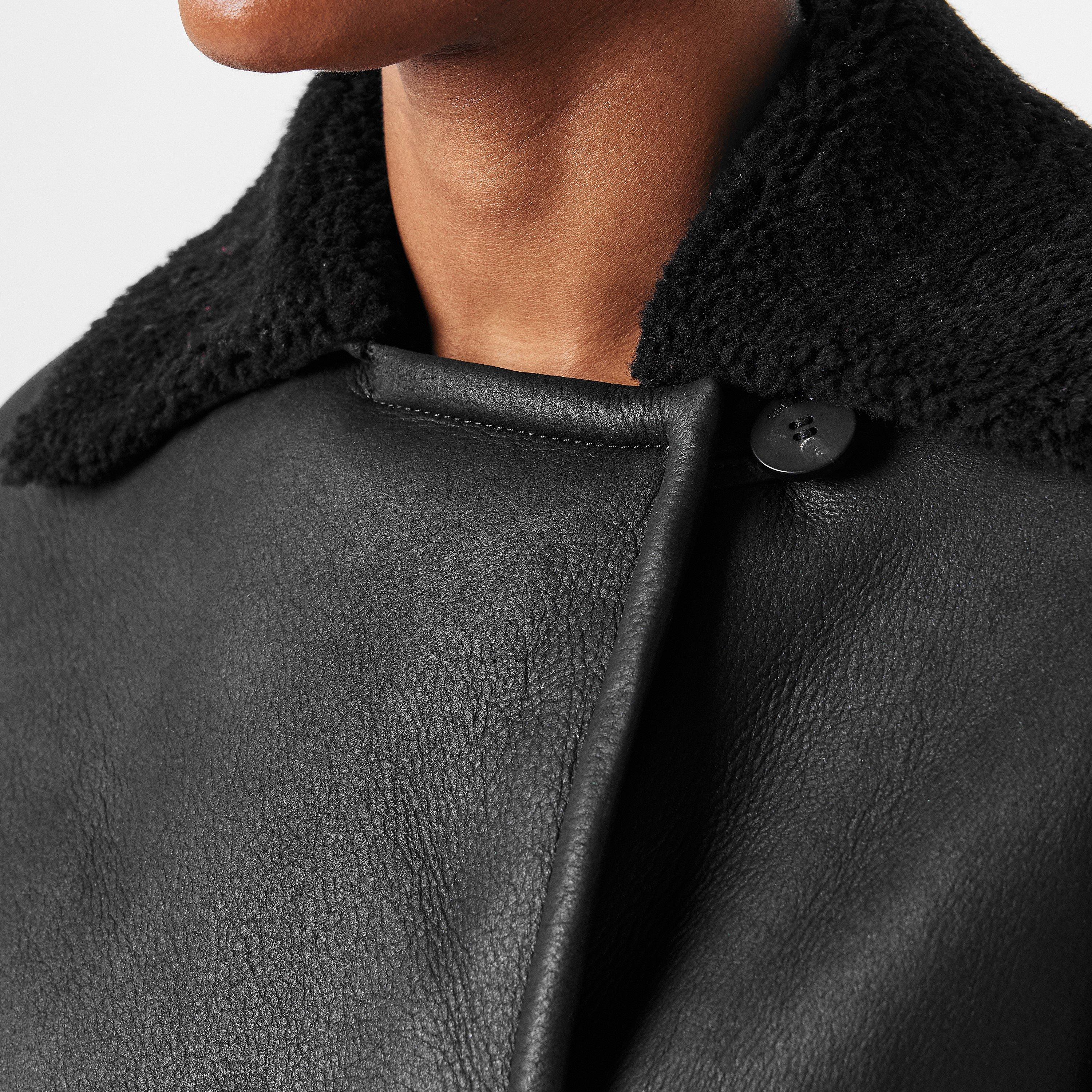 Black - Jacquemus - Women's Marino Blouson Long Sleeve Lamb Leather Jacket - 5