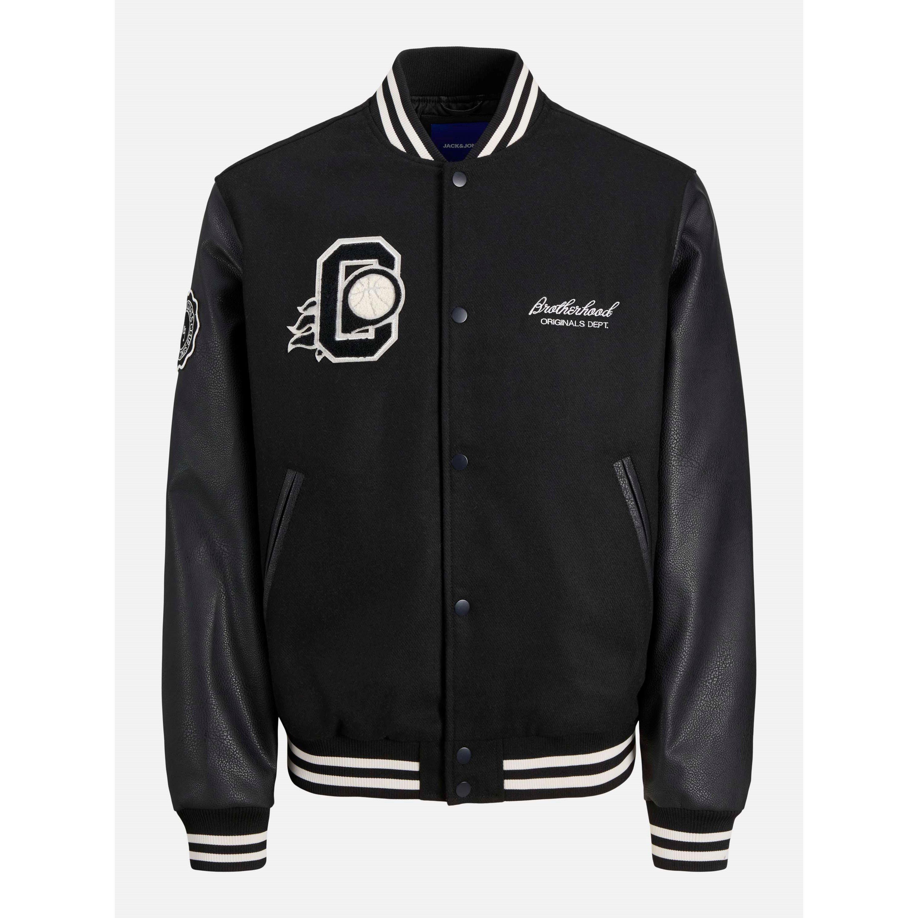 Black - Jack and Jones - Men's College Short Puffer Jacket
