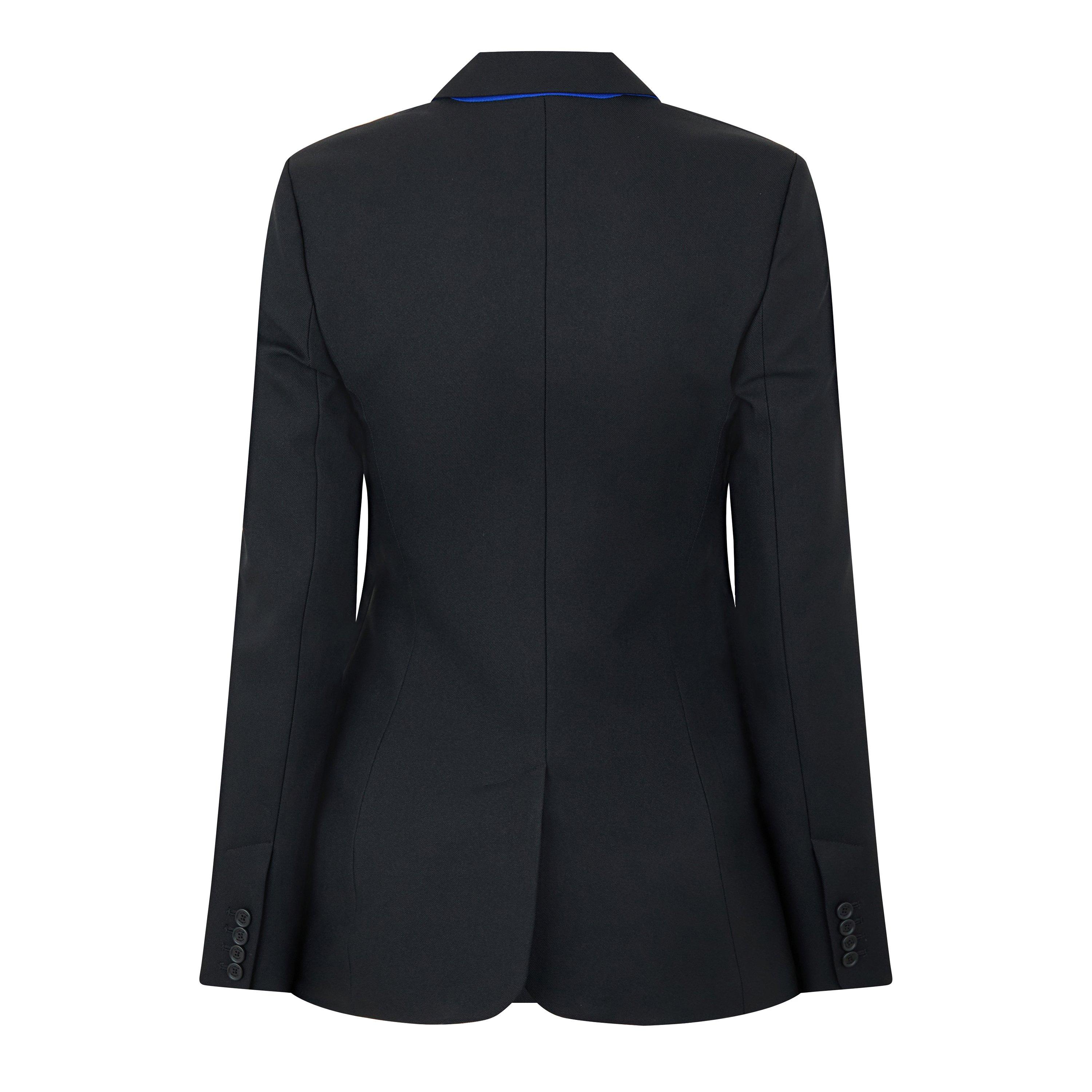 Black/White - Off White - Women's Darted Twill Long Sleeve Tailored Fit Blazer - 2