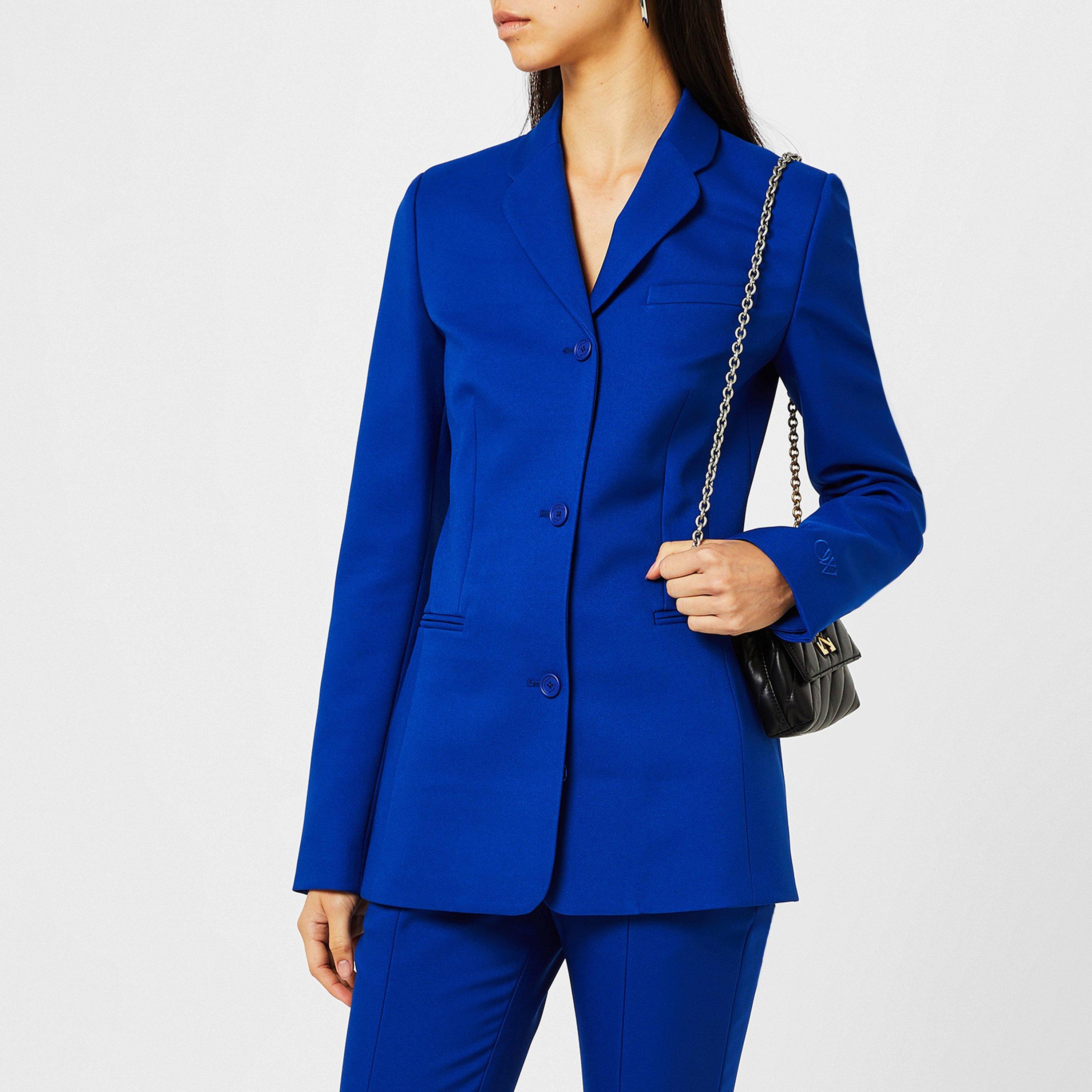 Blue 4501 - Off White - Women's Darted Twill Long Sleeve Tailored Fit Blazer - 1