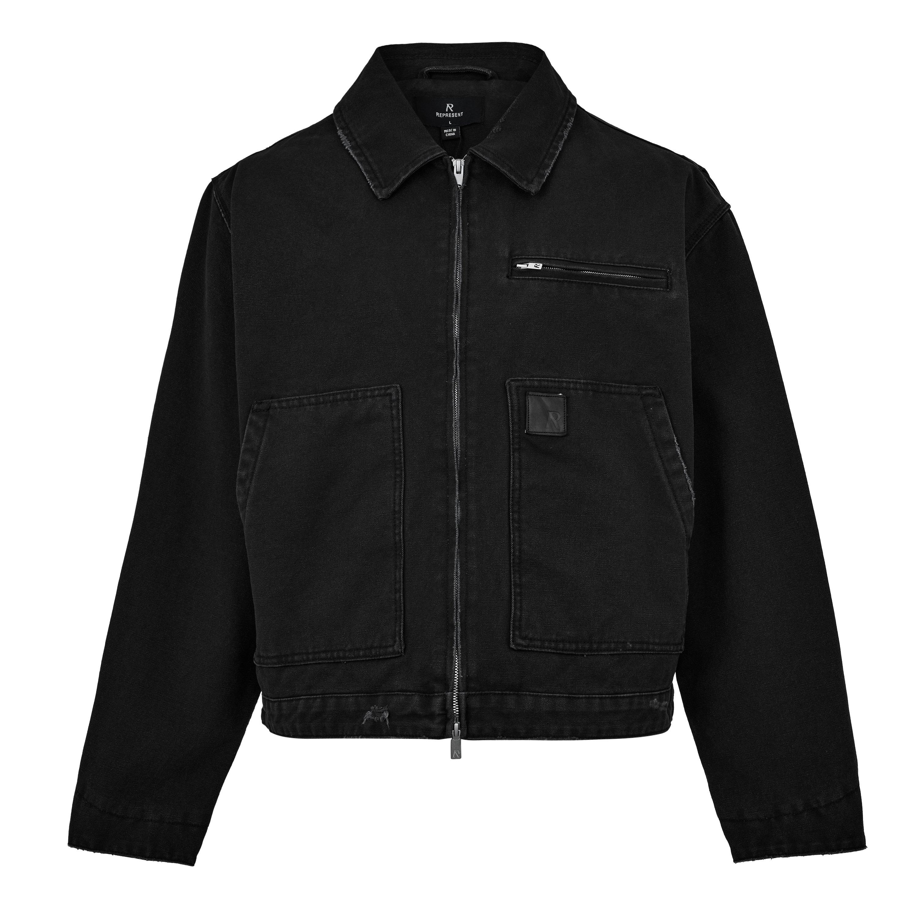 Washed Black - Represent - Mens Heaton Workwear Jacket - 1