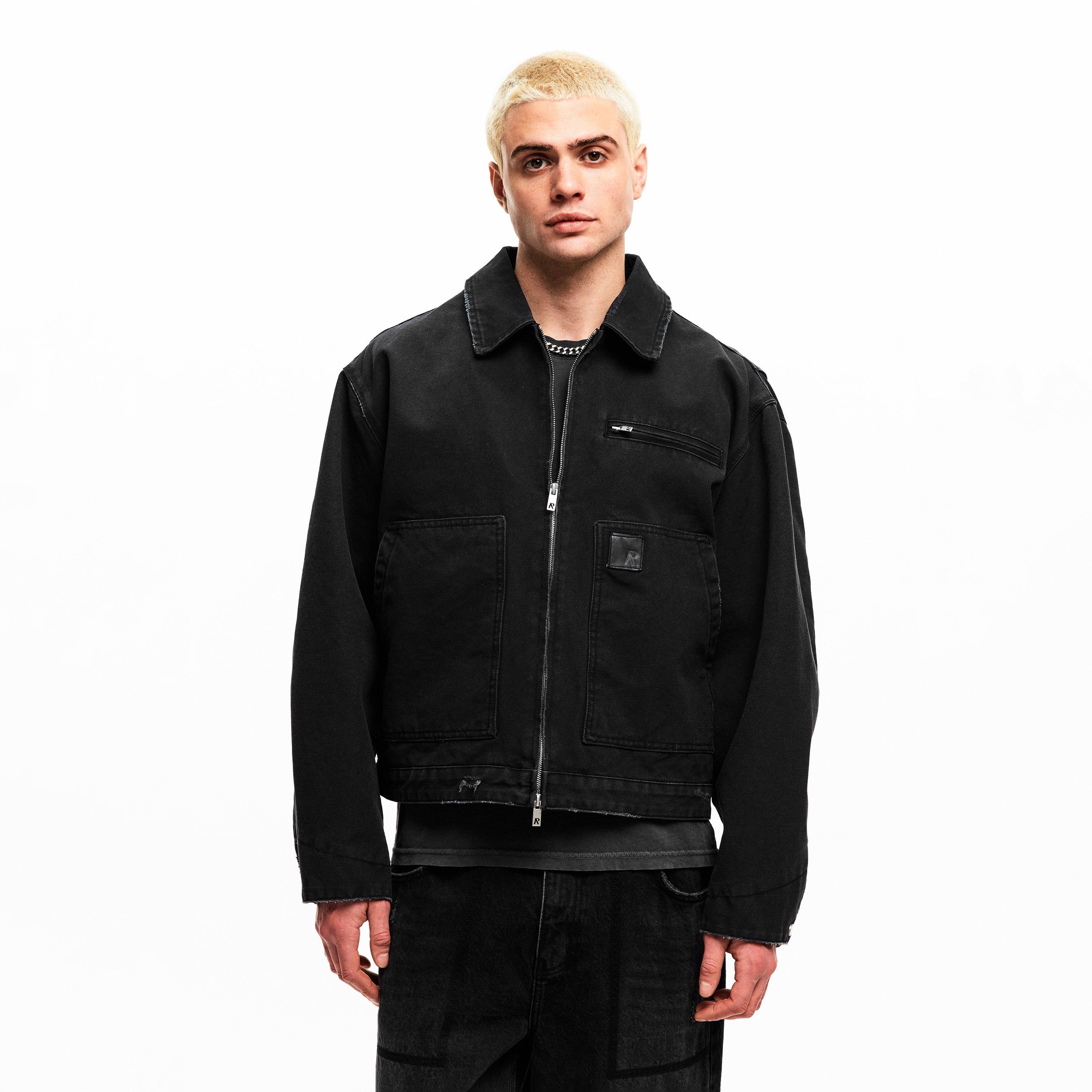 Washed Black - Represent - Mens Heaton Workwear Jacket - 3