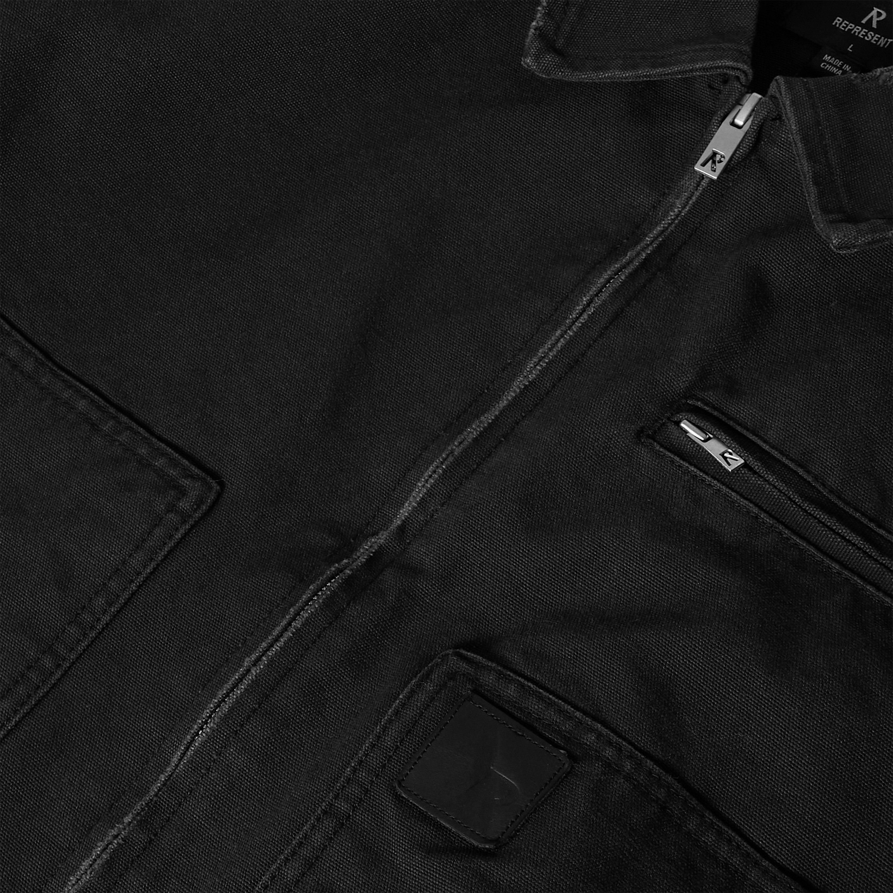 Washed Black - Represent - Mens Heaton Workwear Jacket - 5