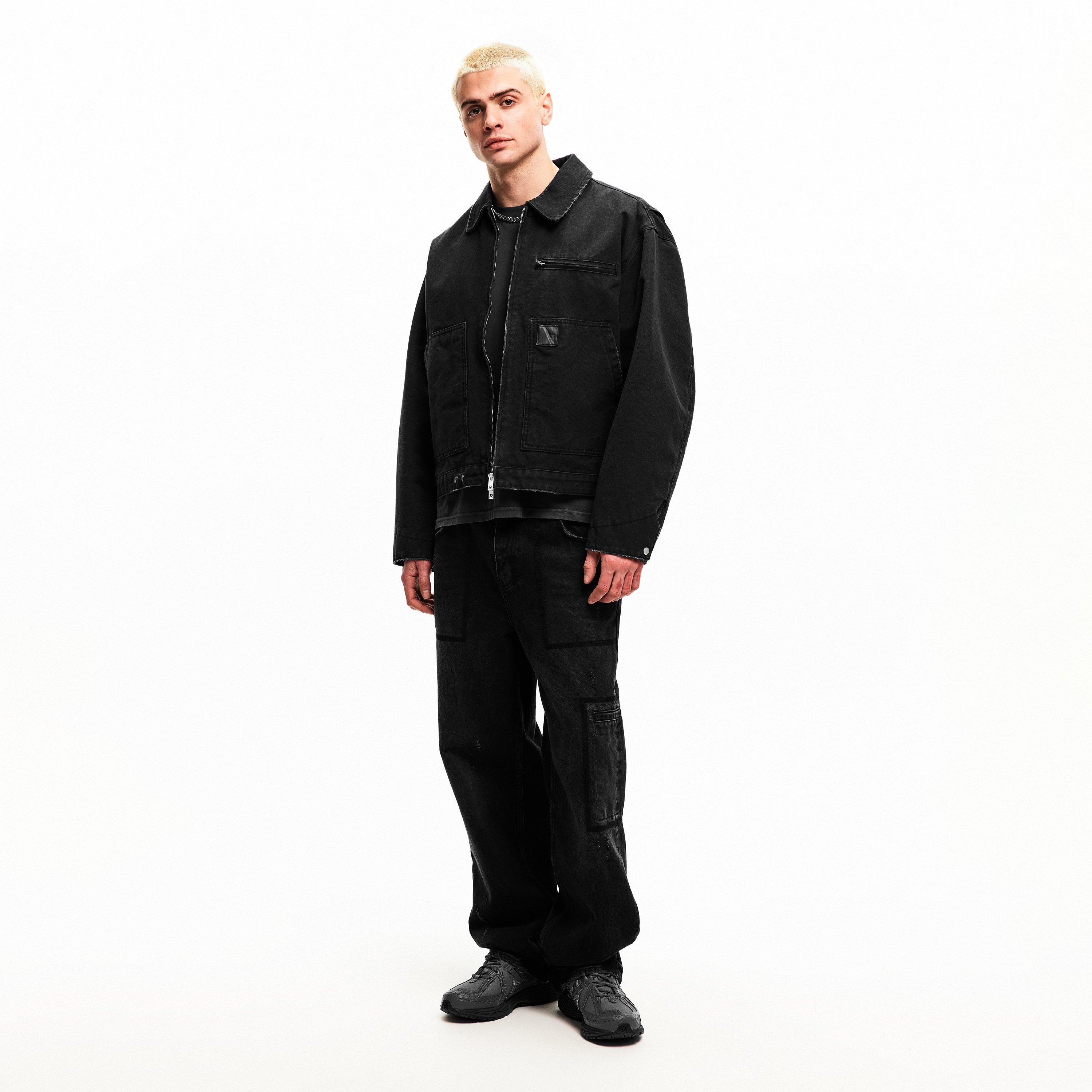 Washed Black - Represent - Mens Heaton Workwear Jacket - 6