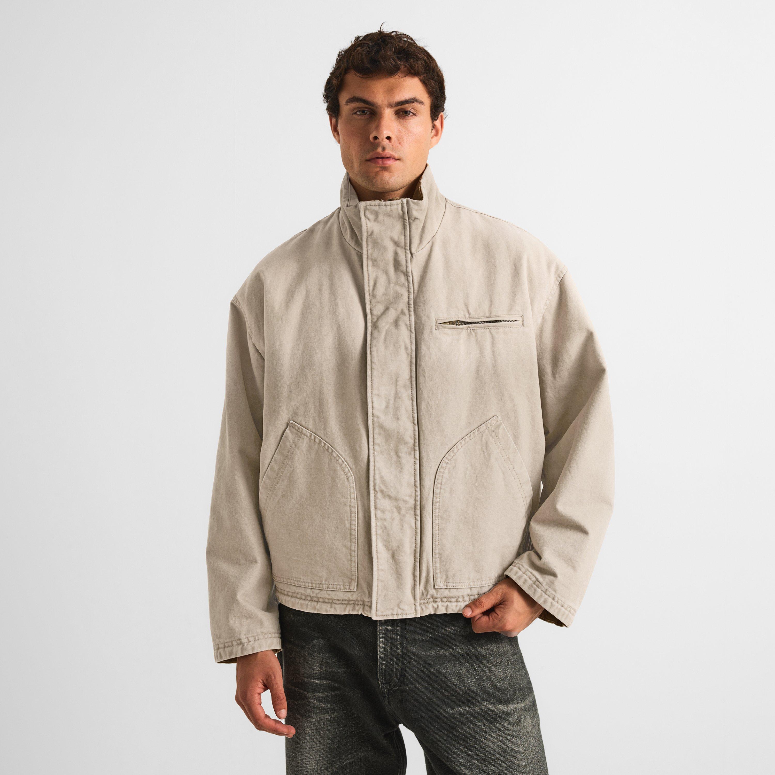 Beige - The Couture Club - Men's Workwear Oversized-Fit Field Jacket - 3