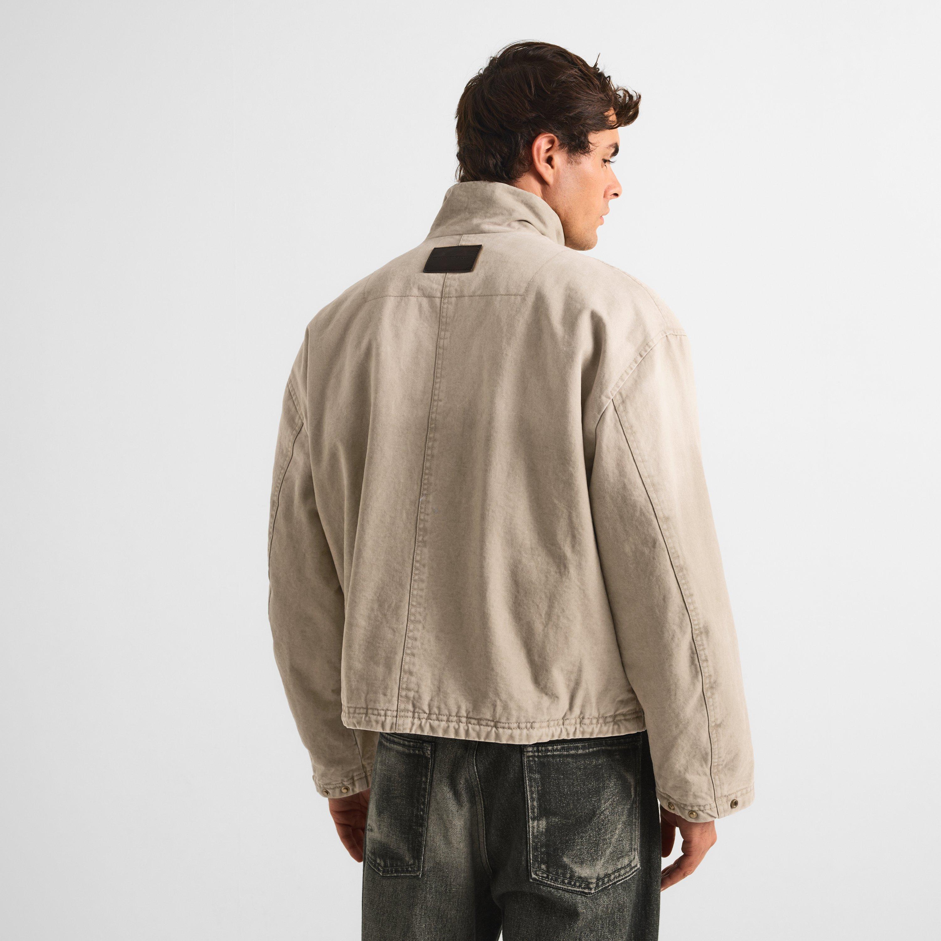 Beige - The Couture Club - Men's Workwear Oversized-Fit Field Jacket - 4