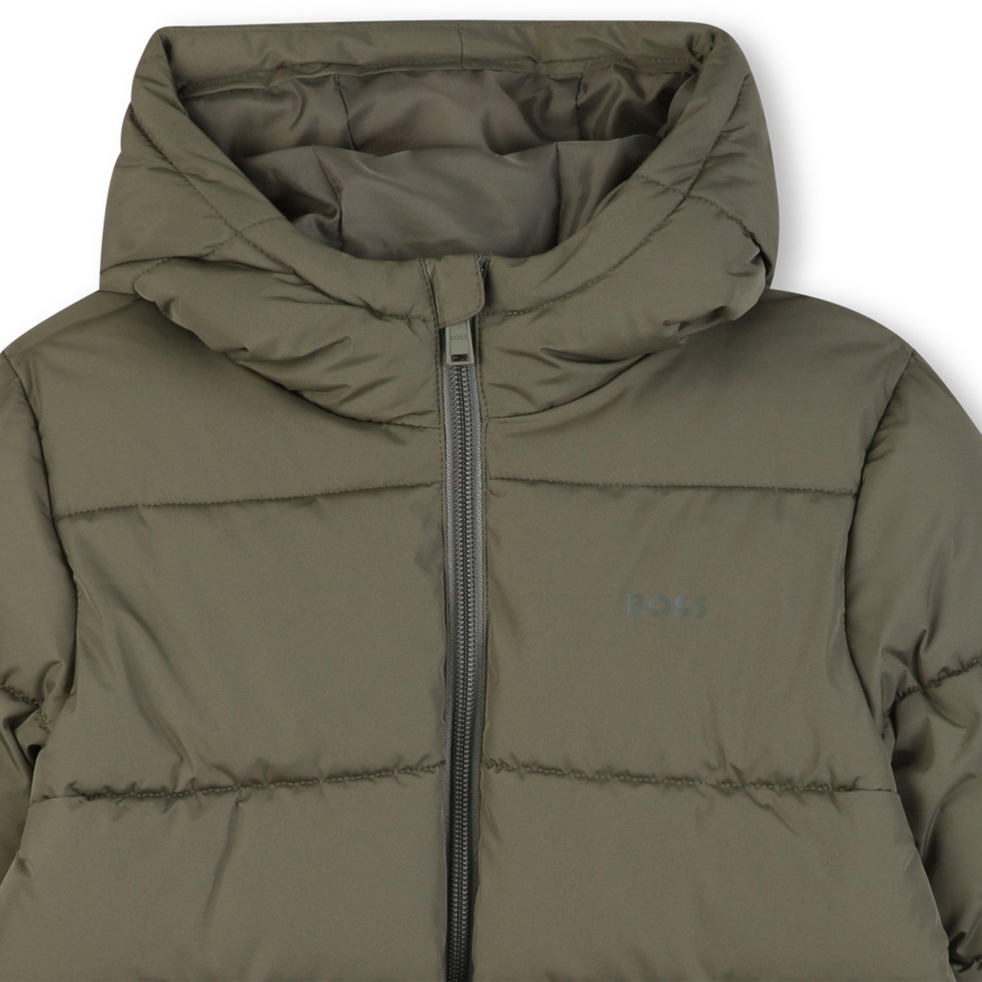 Green - Boss - Kids' Hooded Medium Puffer Jacket - 3