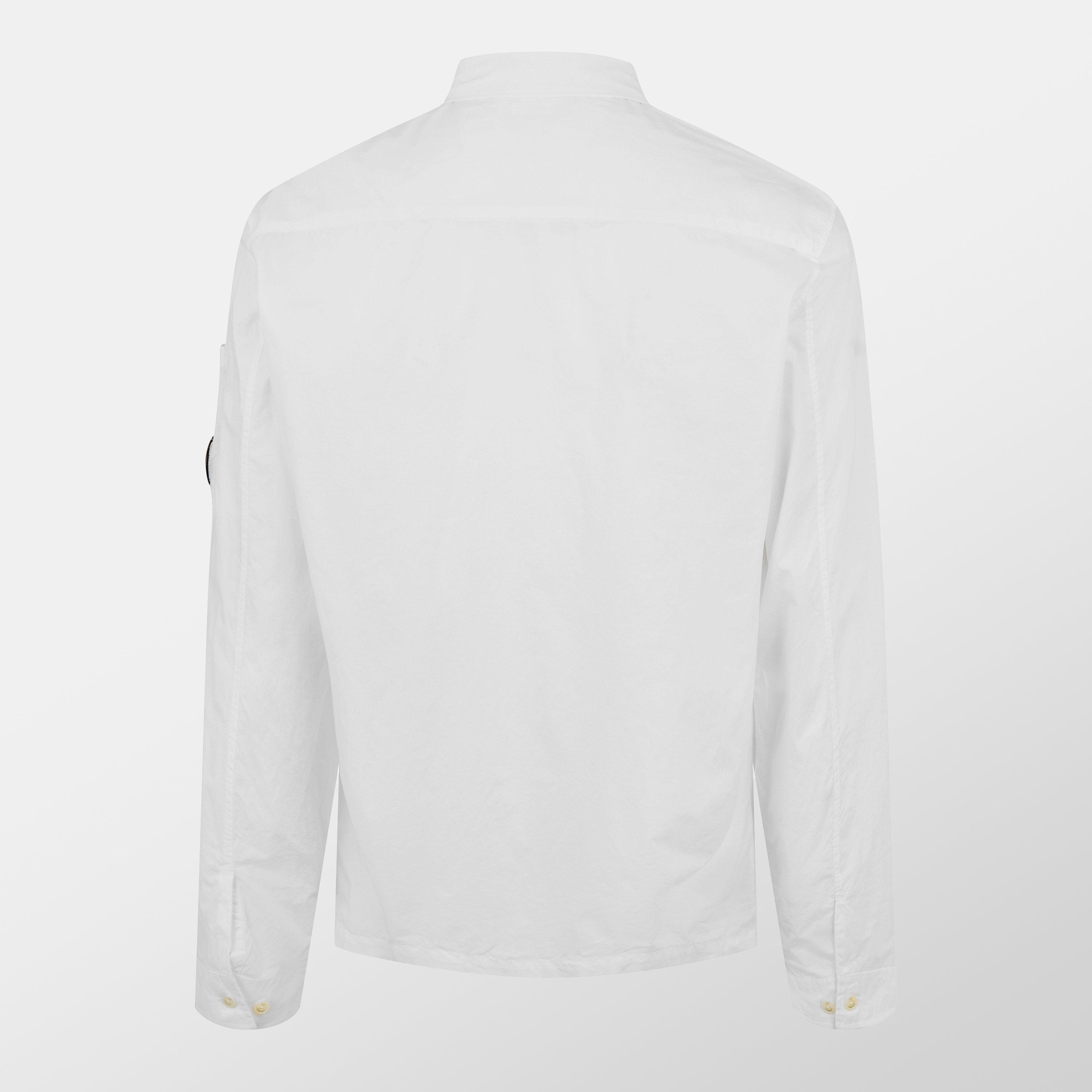 Gauze White 103 - CP Company - Men's Button Up Cotton Long Sleeve 3 Pocket Overshirt - 2