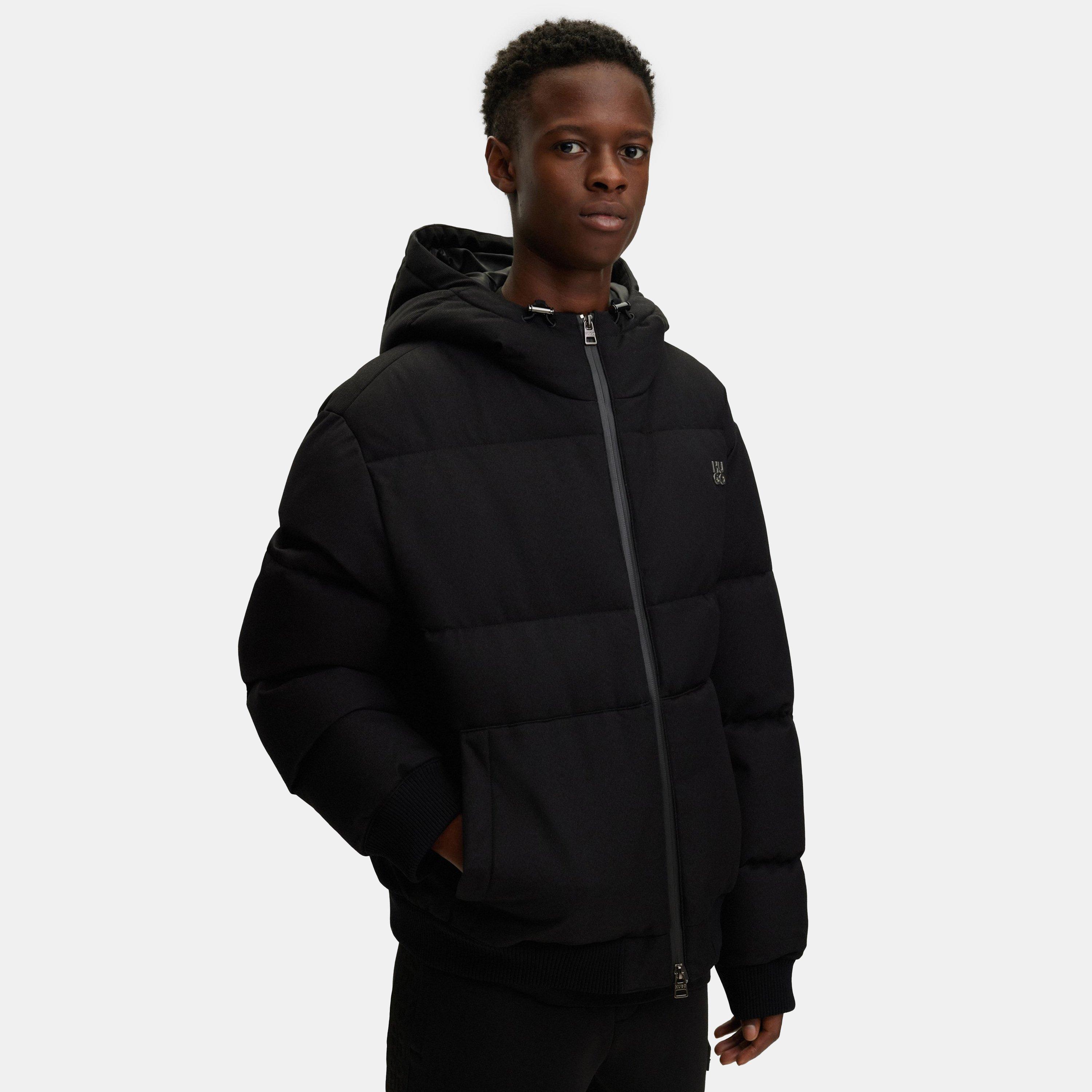 Black - Hugo - Men's  Down Hooded Short Puffer Jacket - 2