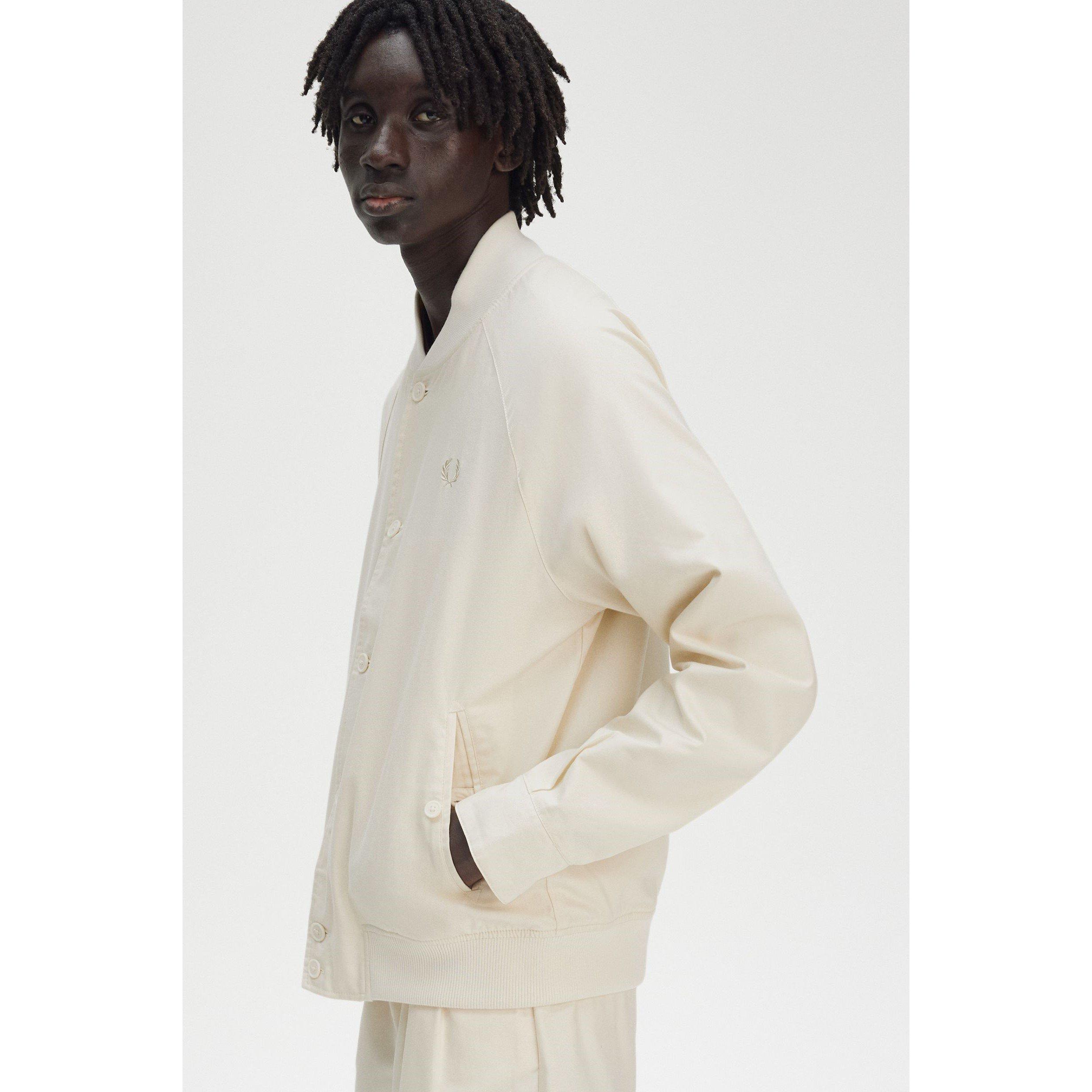 Ecru 560 - Fred Perry - Men's Twill Tennis Cotton Button Up Varsity Jacket - 2