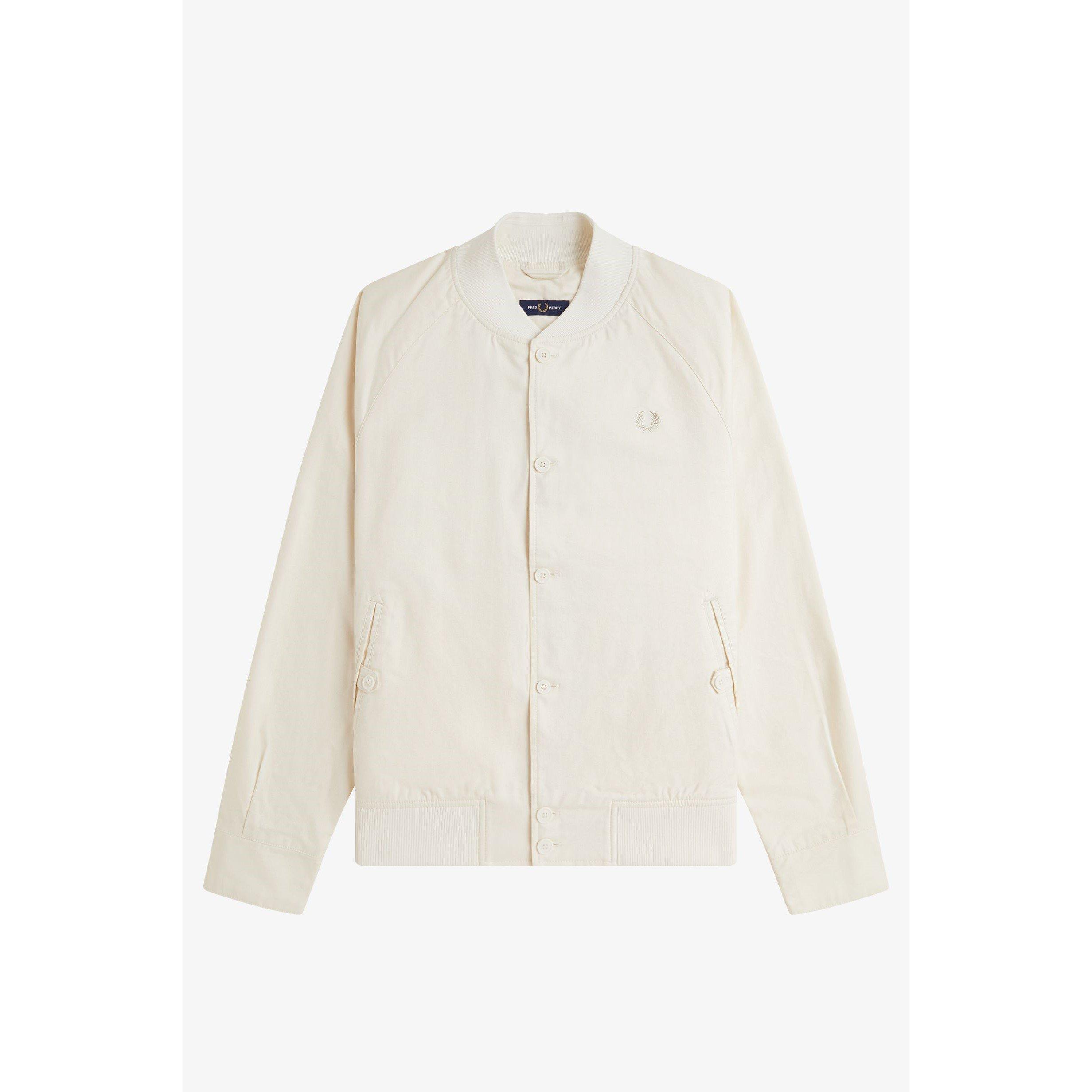 Ecru 560 - Fred Perry - Men's Twill Tennis Cotton Button Up Varsity Jacket - 4