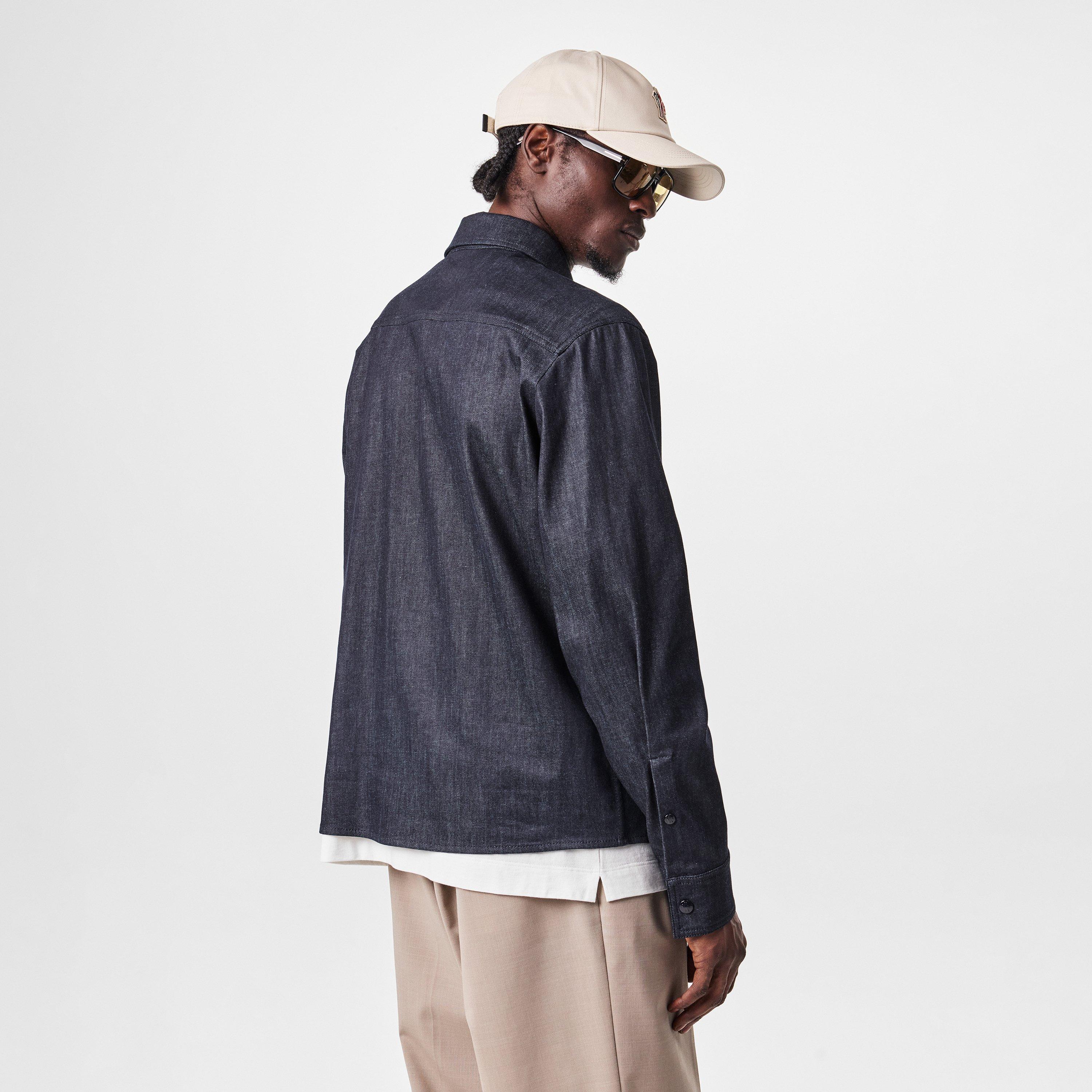 Blue Denim 77A - Moncler - Men's  Denim Cotton Long Sleeve Full Zip Overshirt - 4