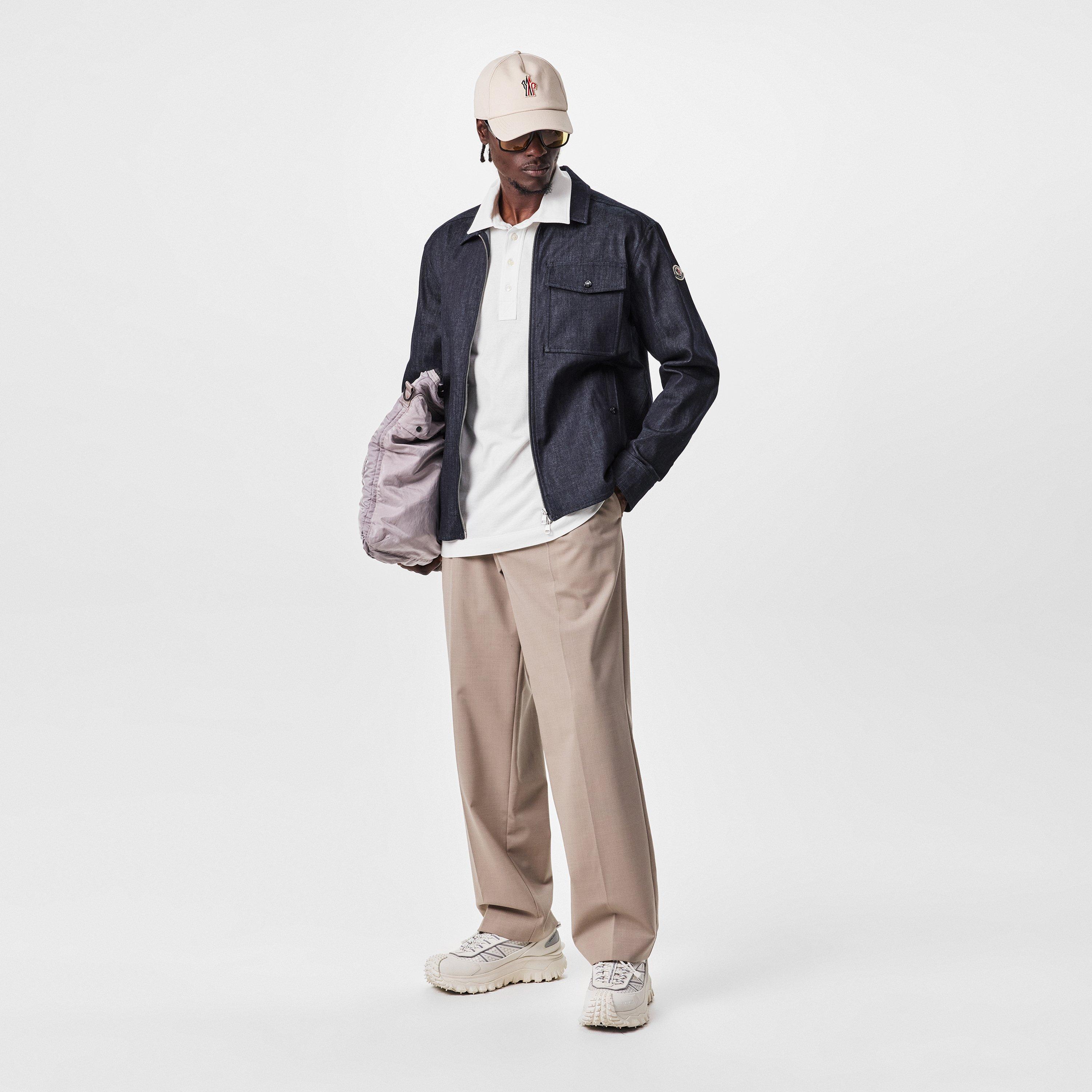 Moncler Men's Denim Cotton Long Sleeve Full Zip Overshirt | Cruise