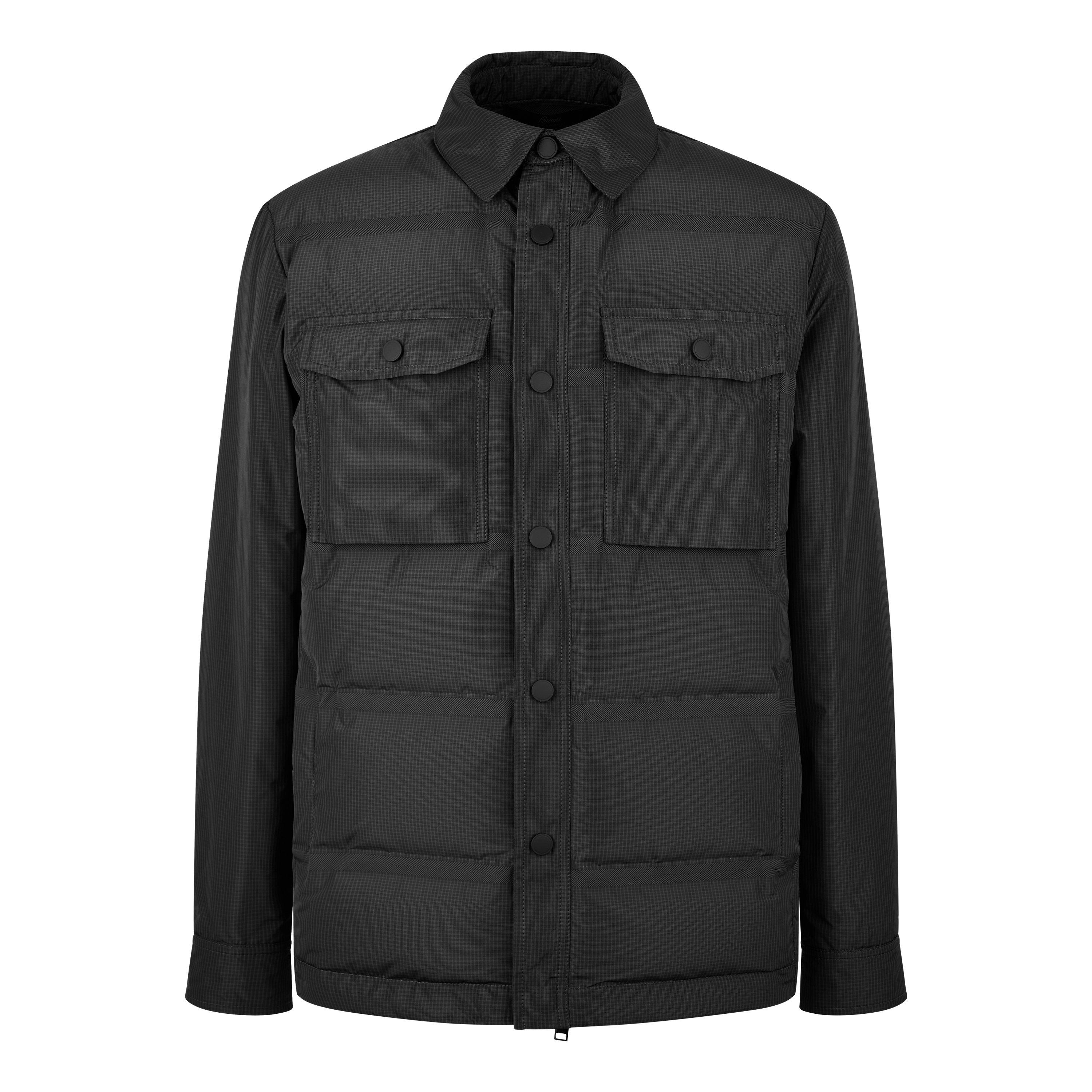 Graphite - Brioni - Men's Plaid Long Sleeve Overshirt - 1