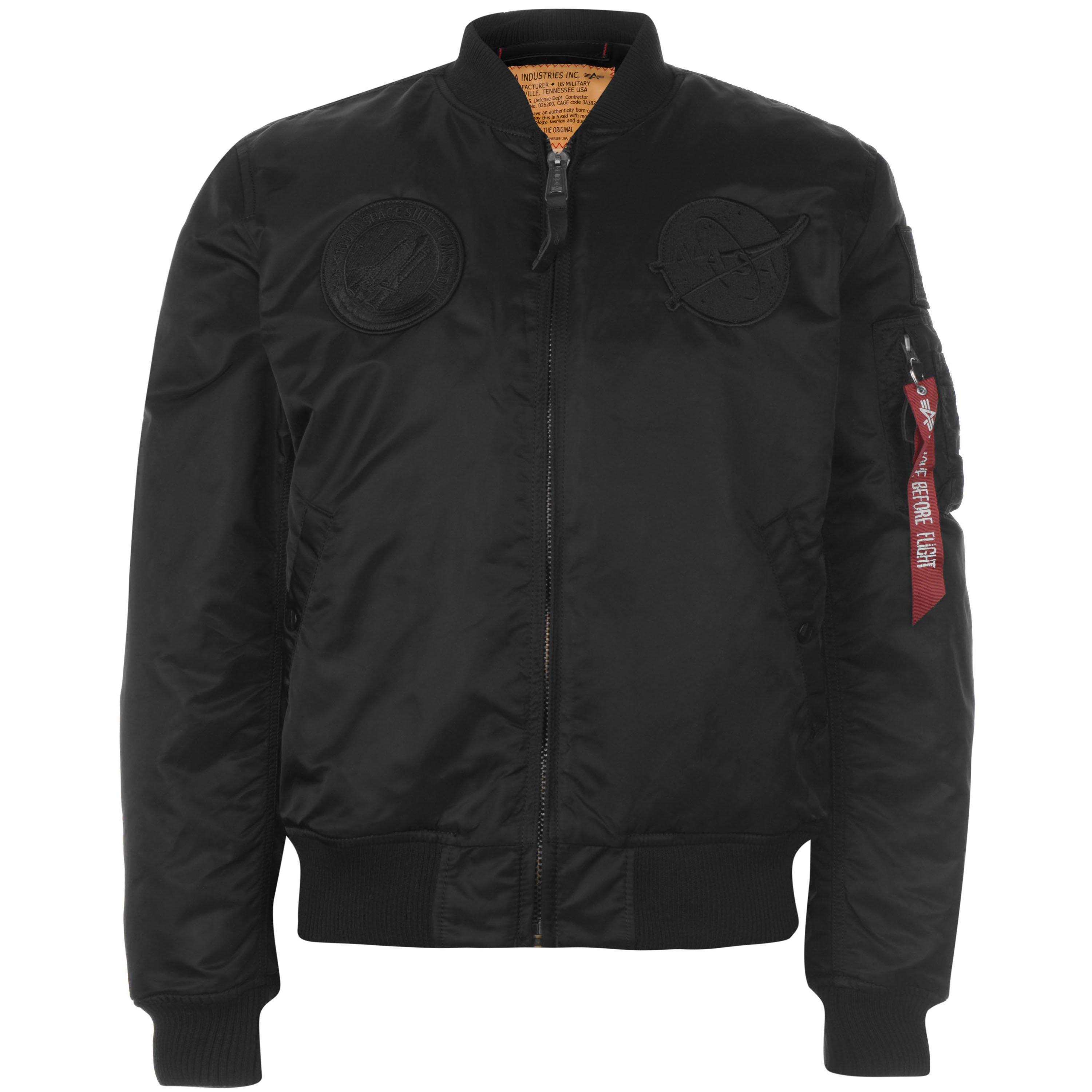 All Black 404 - Alpha Industries - Men's MA VF NASA Long Sleeve Bomber Jacket - 1