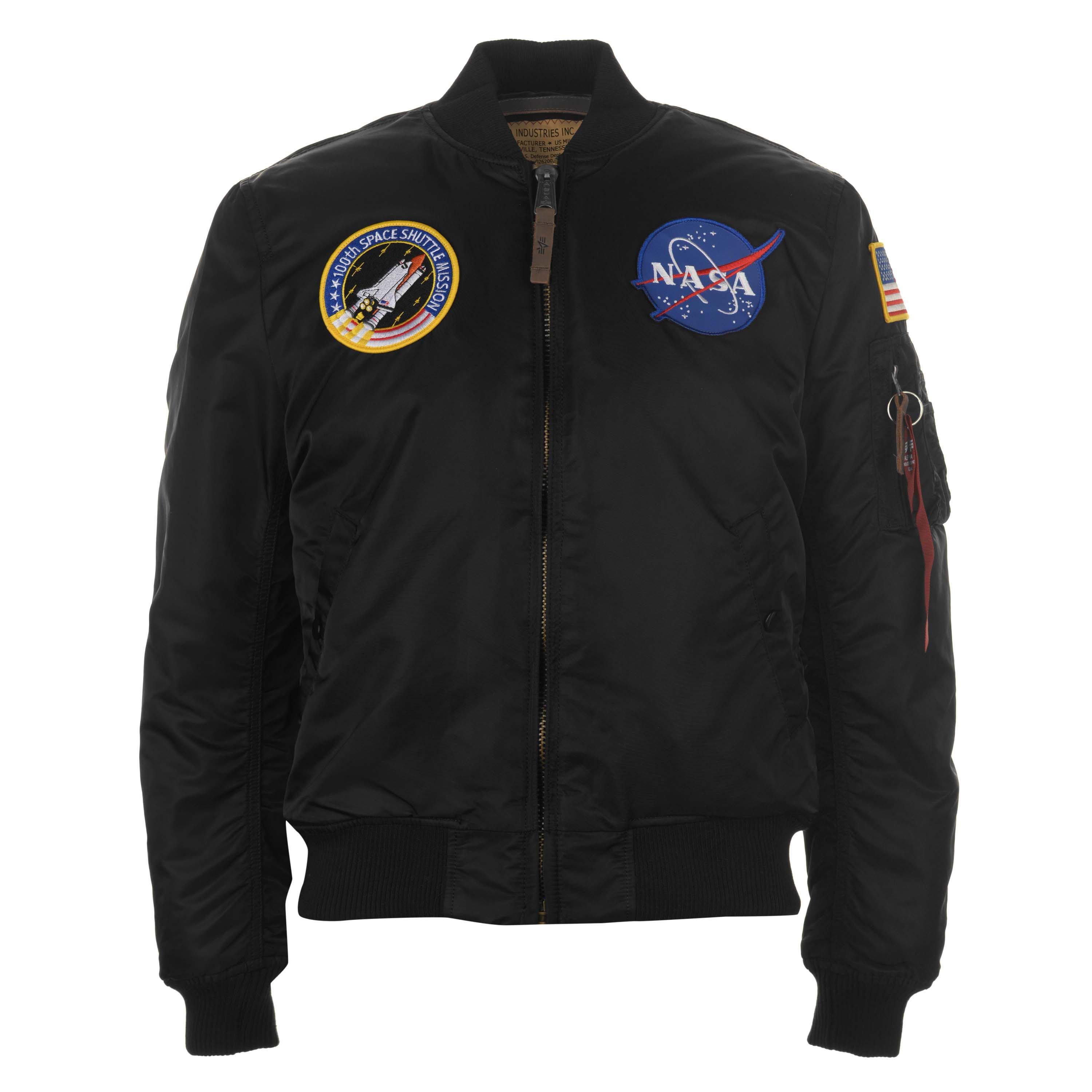 Alpha Industries Men's Ma Vf Nasa Long Sleeve Bomber Jacket In Black 03