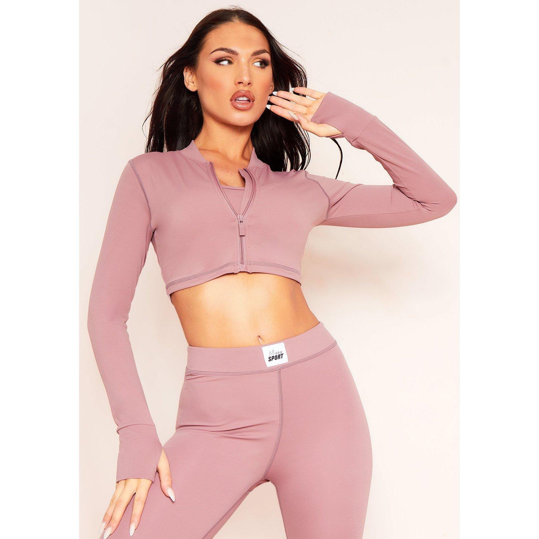 Missy Empire Women's Long Sleeve Cropped Softshell Jacket - Rose - 4 (3XS)